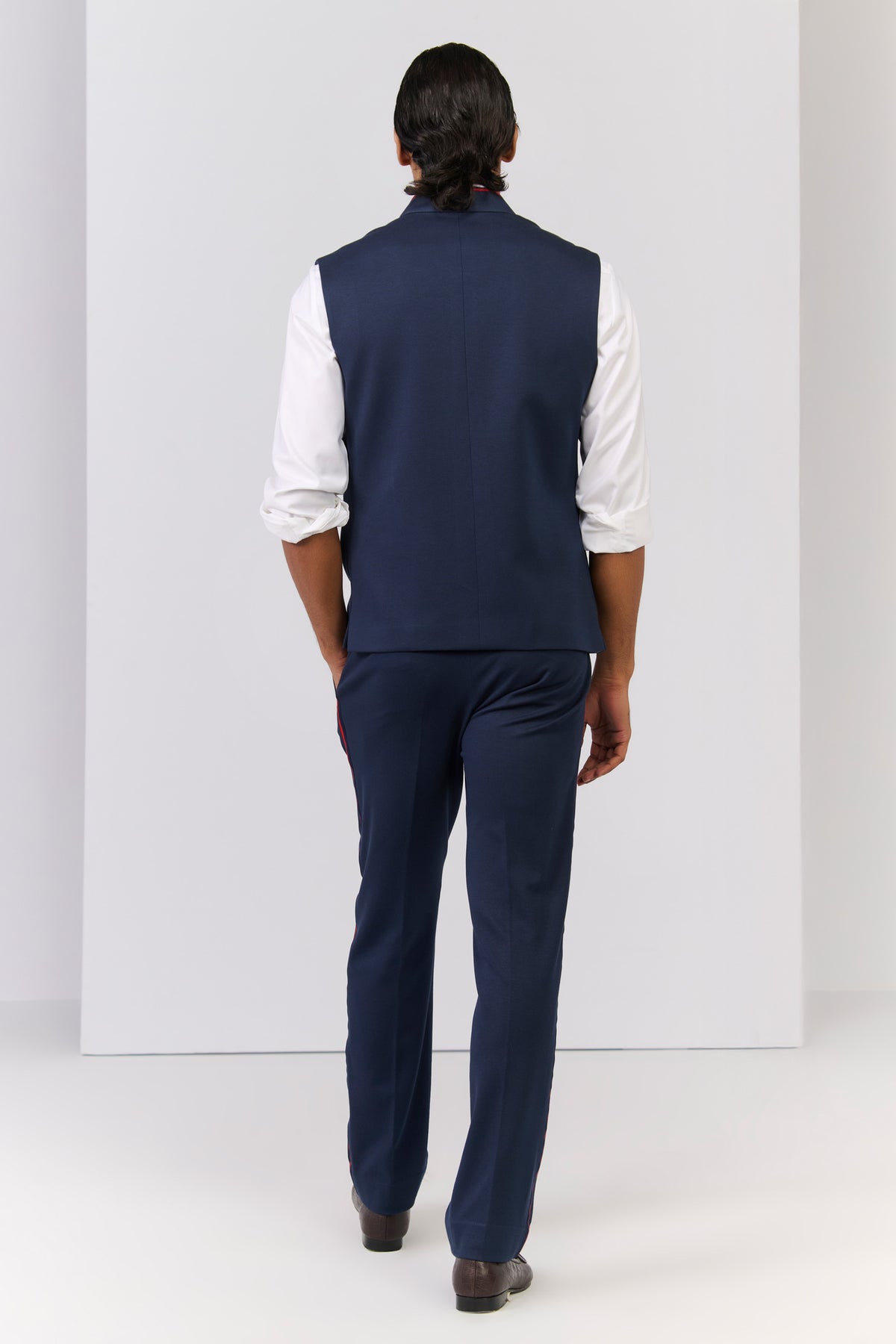 Classic Navy Waistcoat with Tape Details