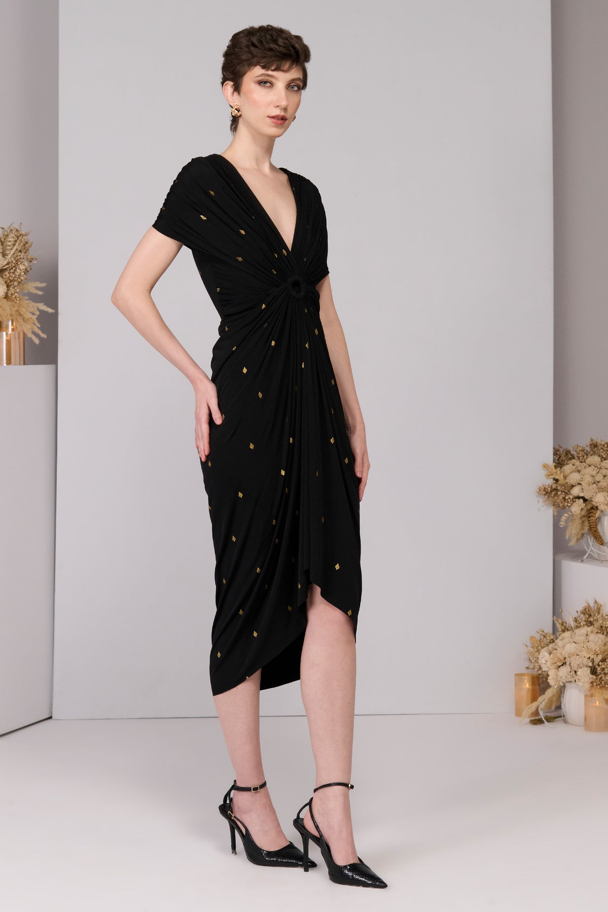 Black Adamas Printed Dress
