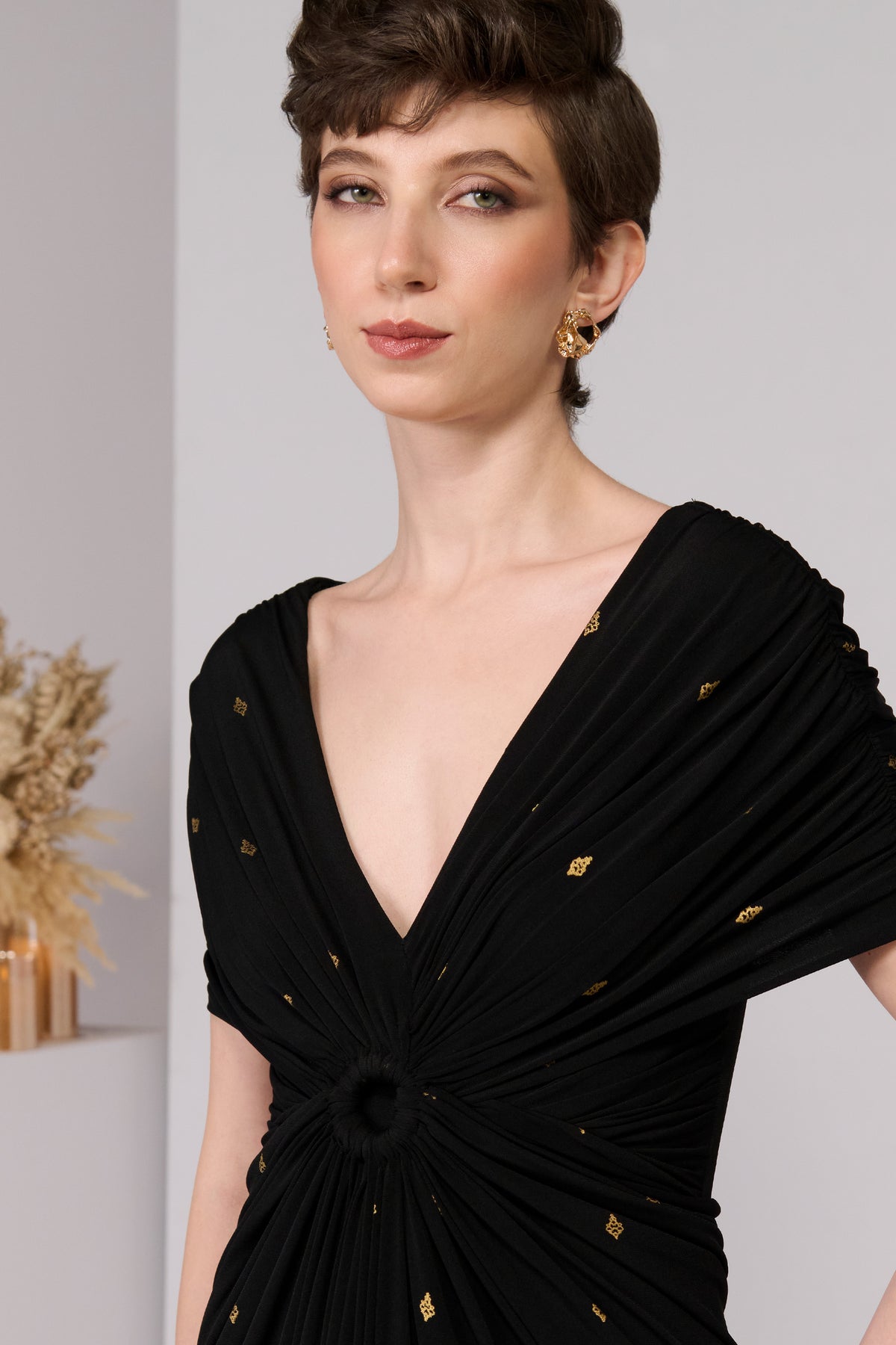 Black Adamas Printed Dress