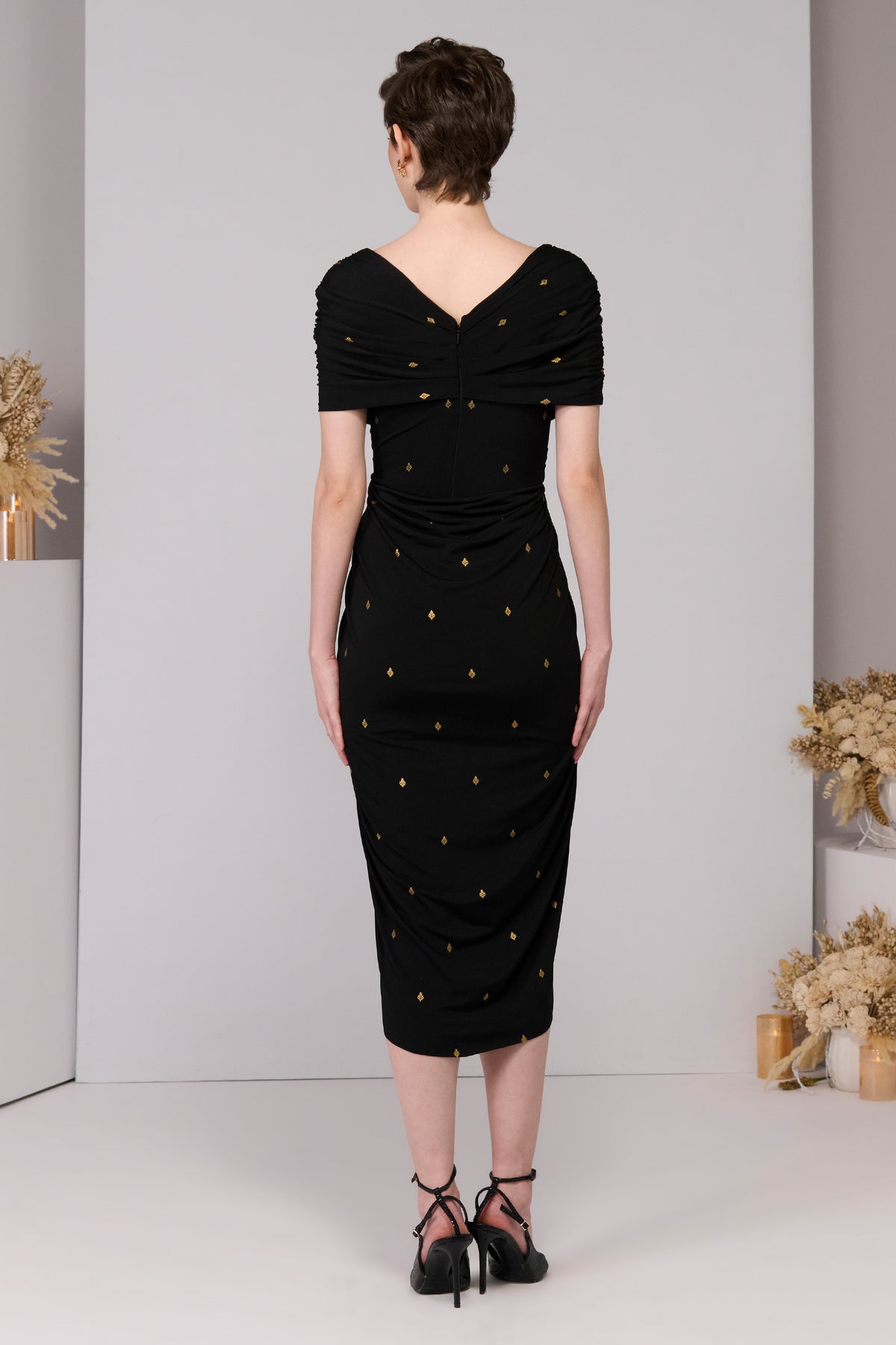 Black Adamas Printed Dress