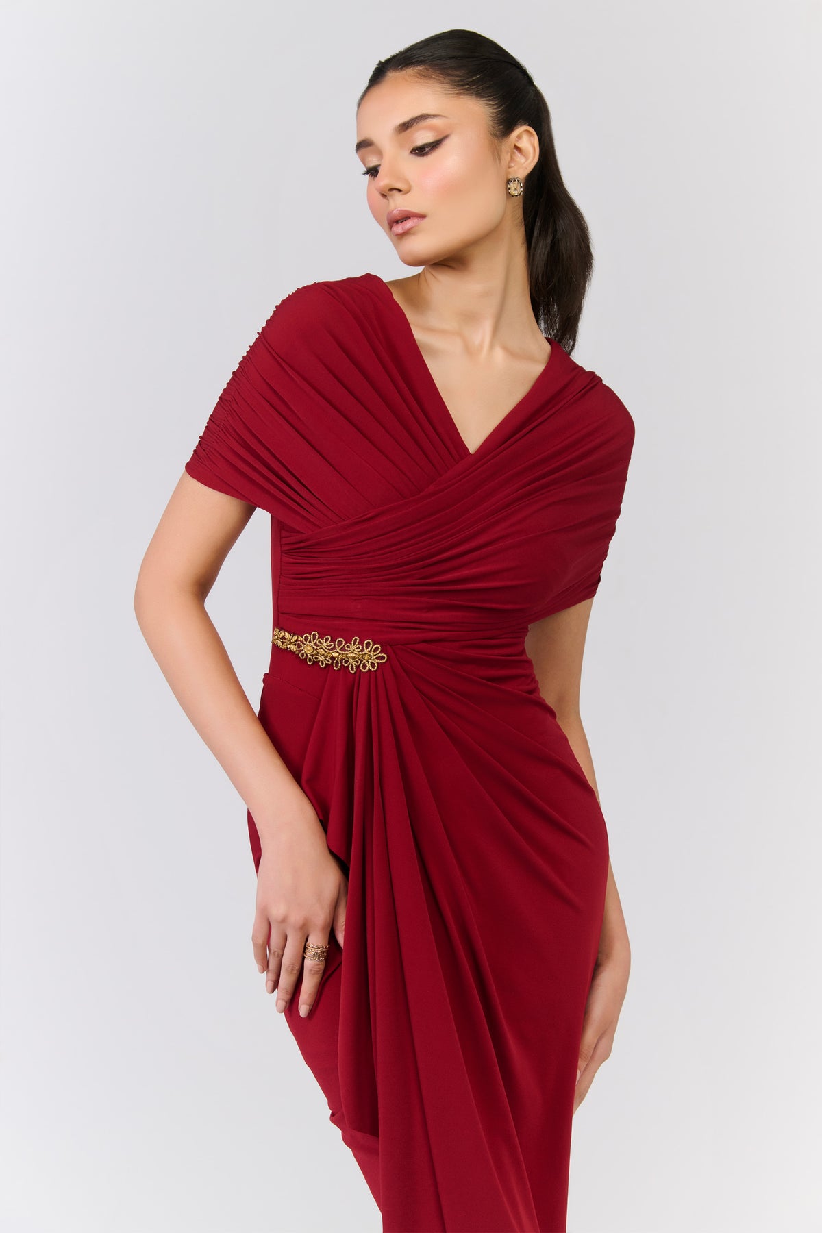 Cherry Draped Dress