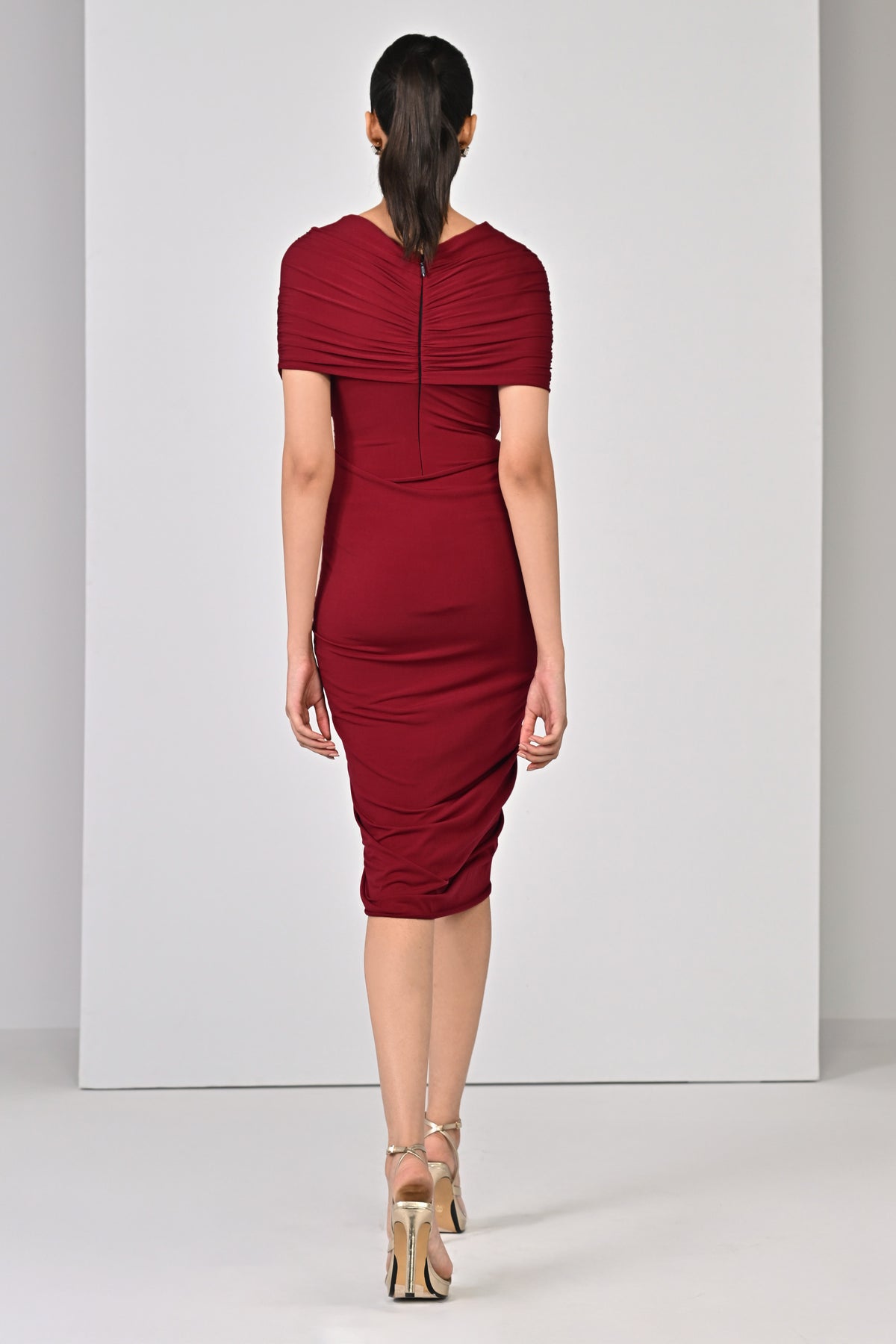Cherry Draped Dress