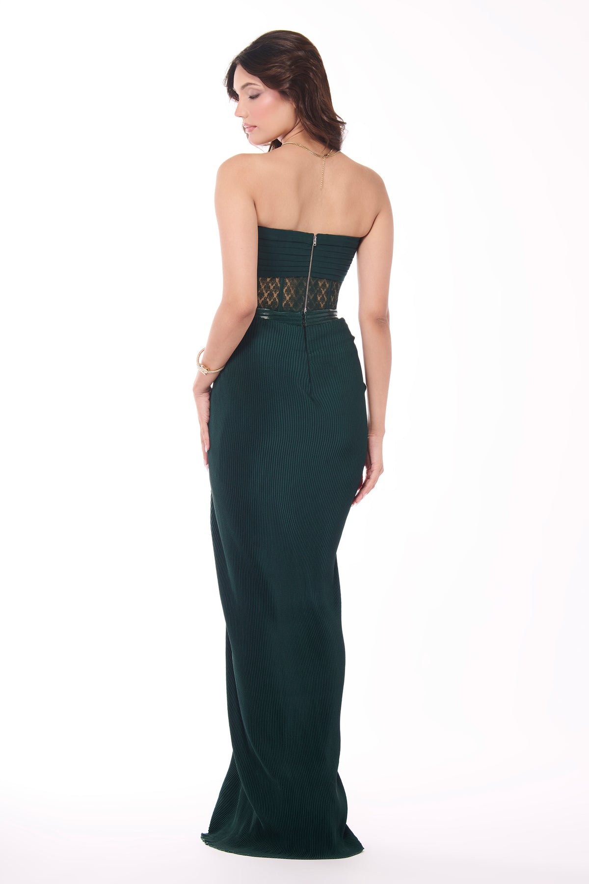 Emerald Pleated Structured Corset