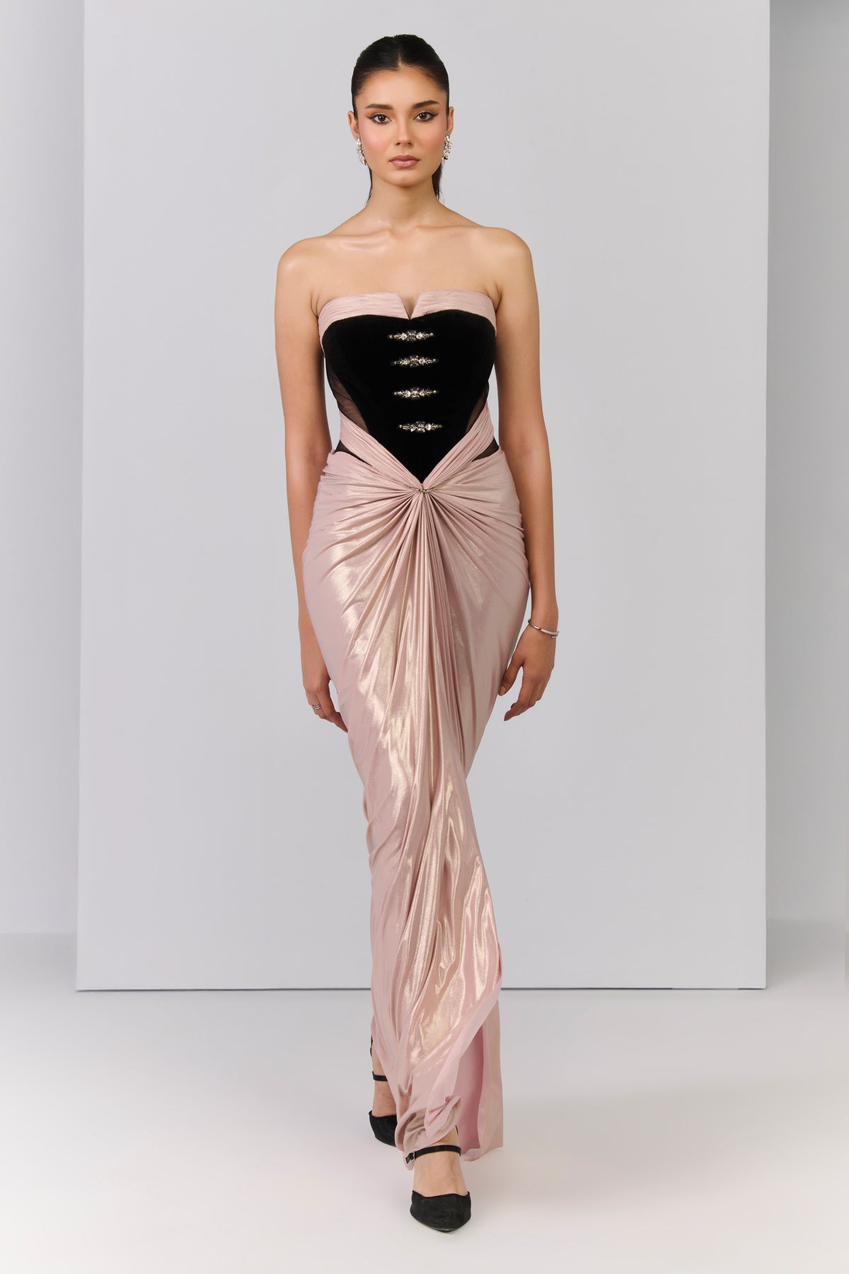 Black Velvet Corset Gown