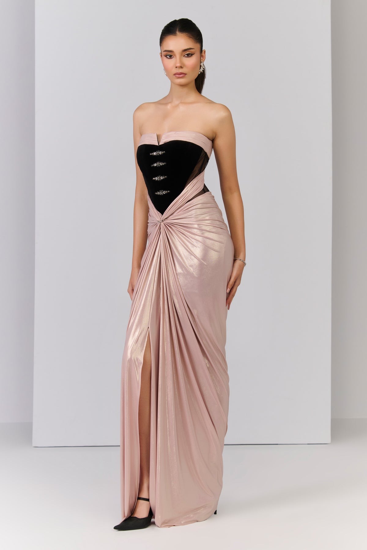 Black Velvet Corset Gown