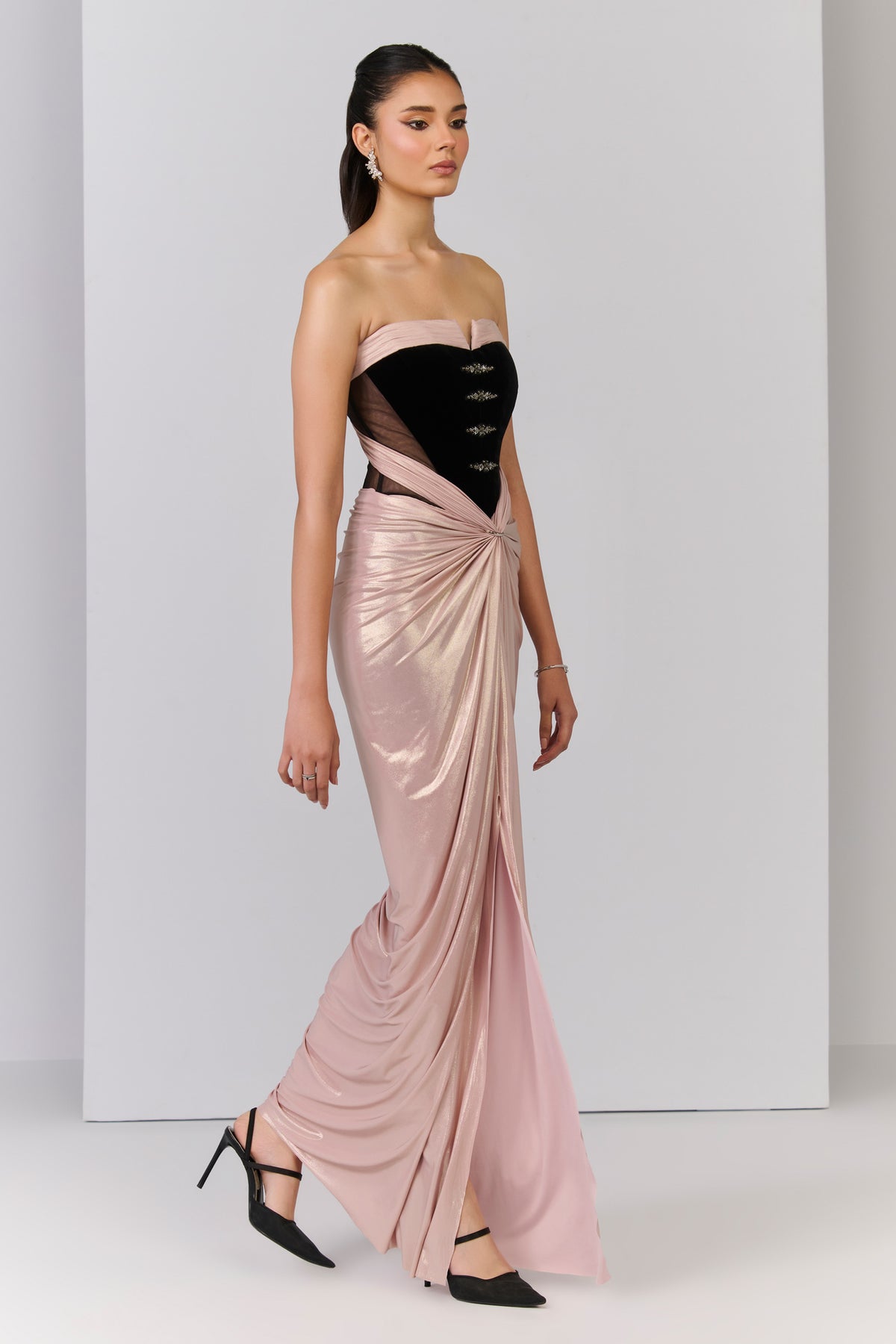 Black Velvet Corset Gown