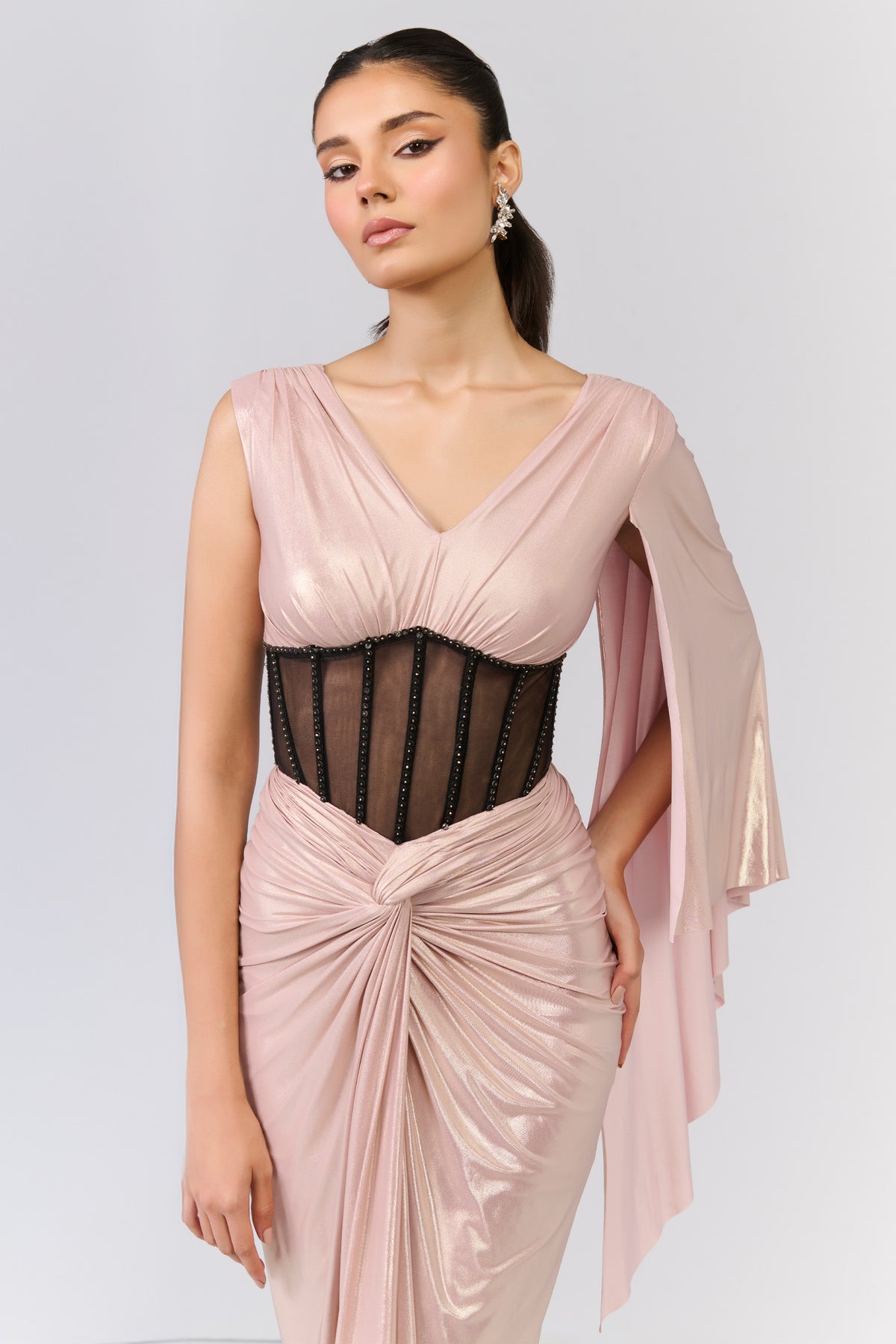 Structured Poly Jersey Gown