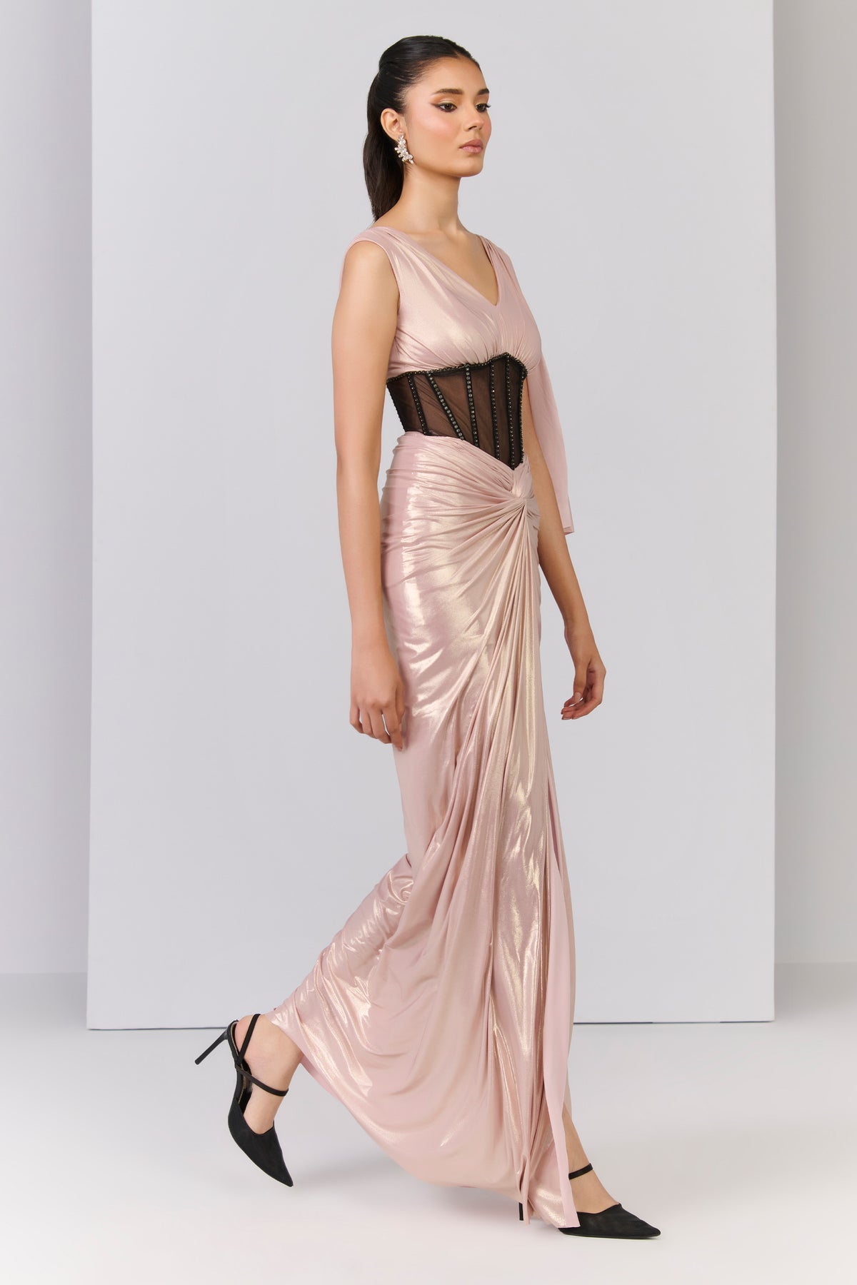 Structured Poly Jersey Gown