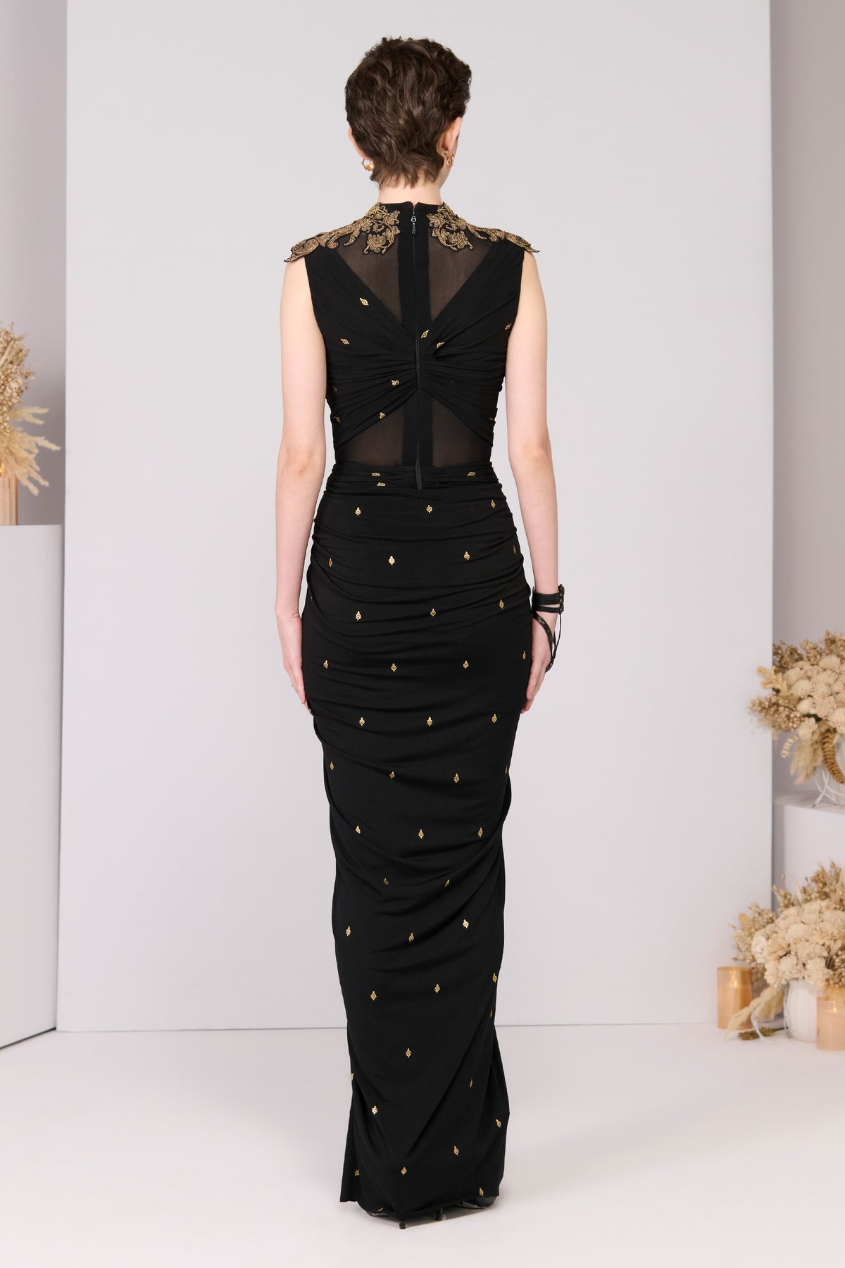 Adamas Printed Draped gown