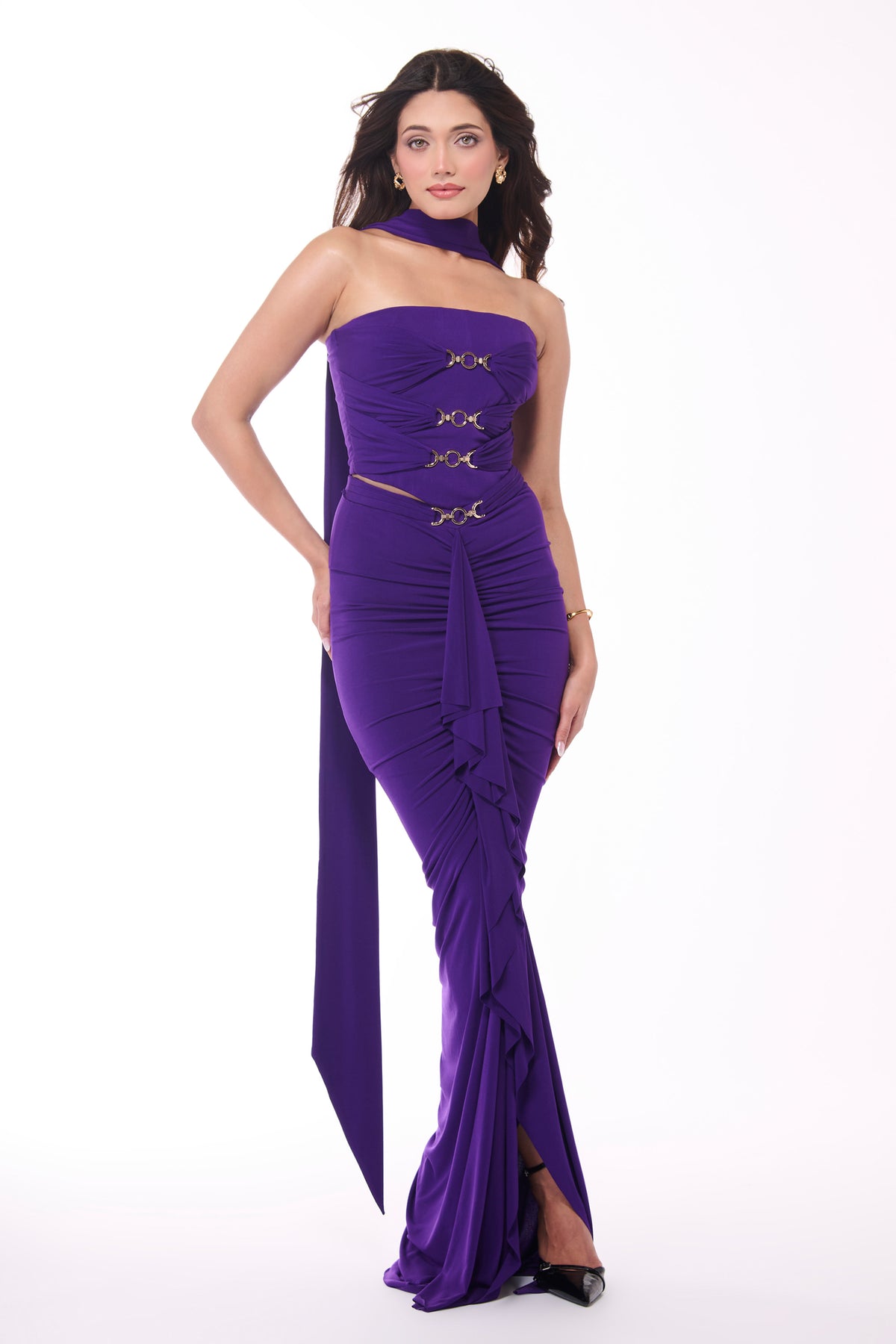 Purple Draped Skirt