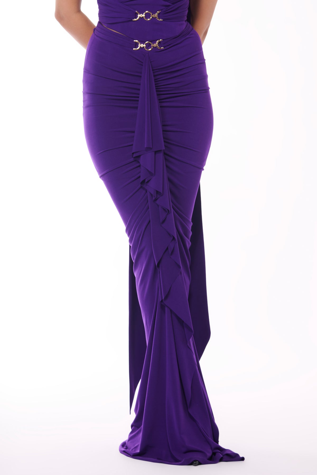 Purple Draped Skirt