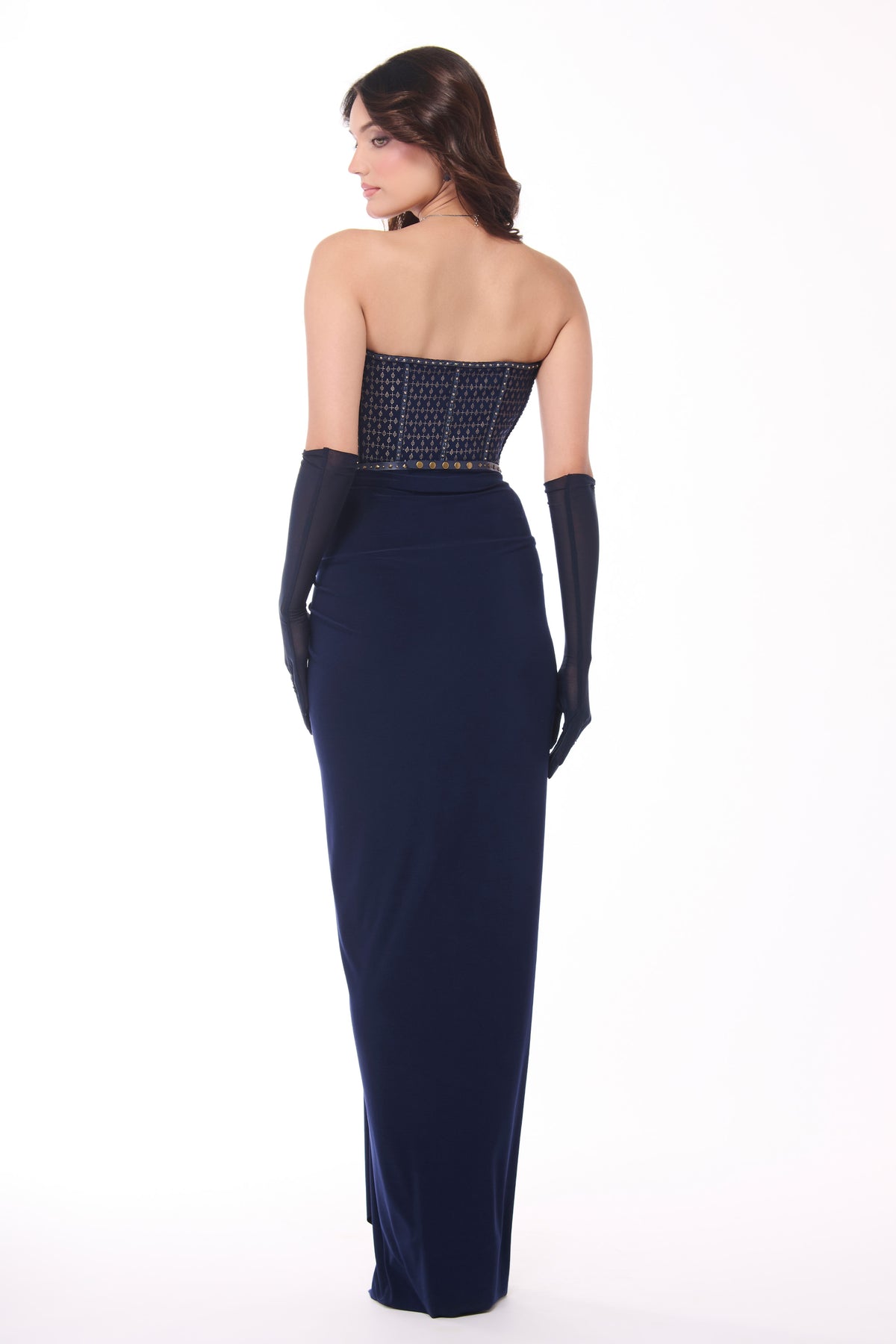 Navy Draped Skirt