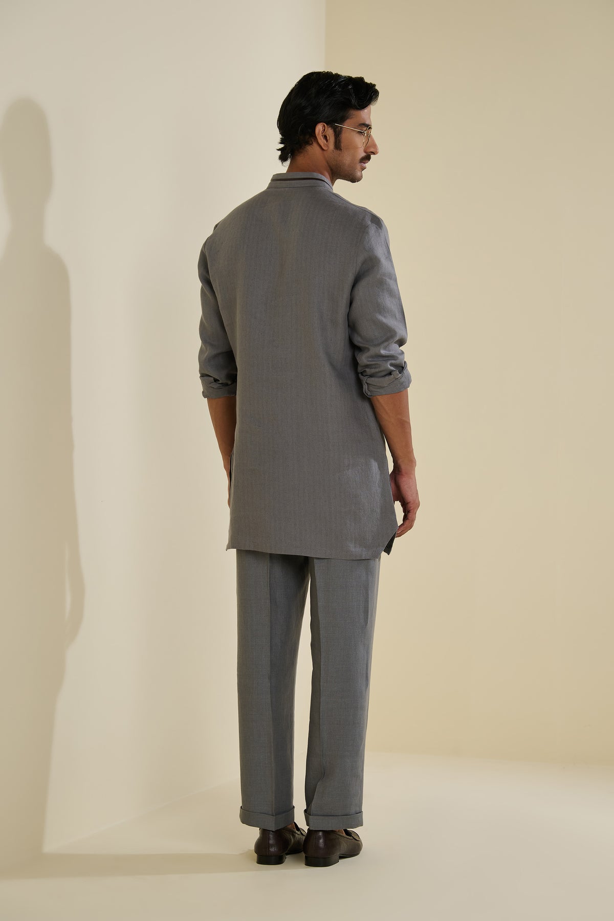 Grey Linen Kurta