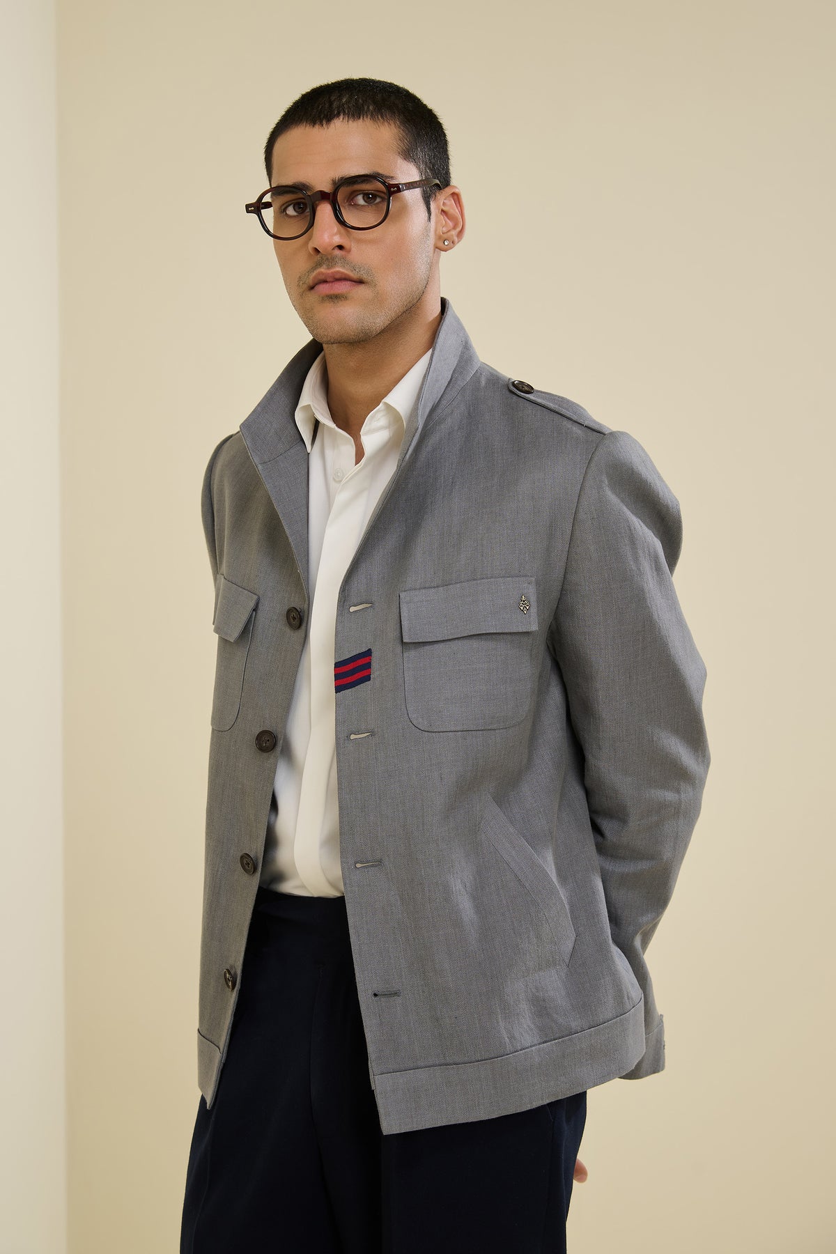 Grey Linen Jacket