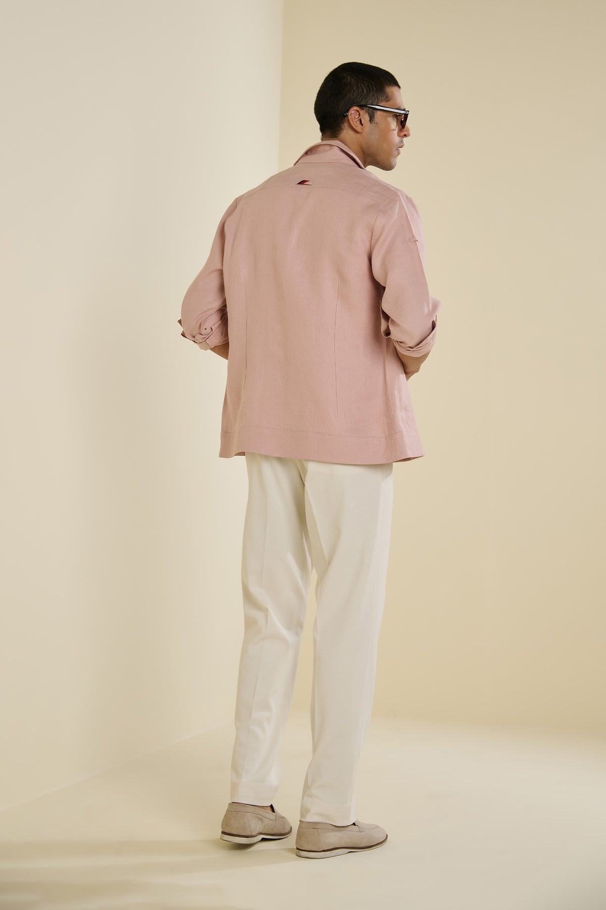 Pink Linen Utility Shirt