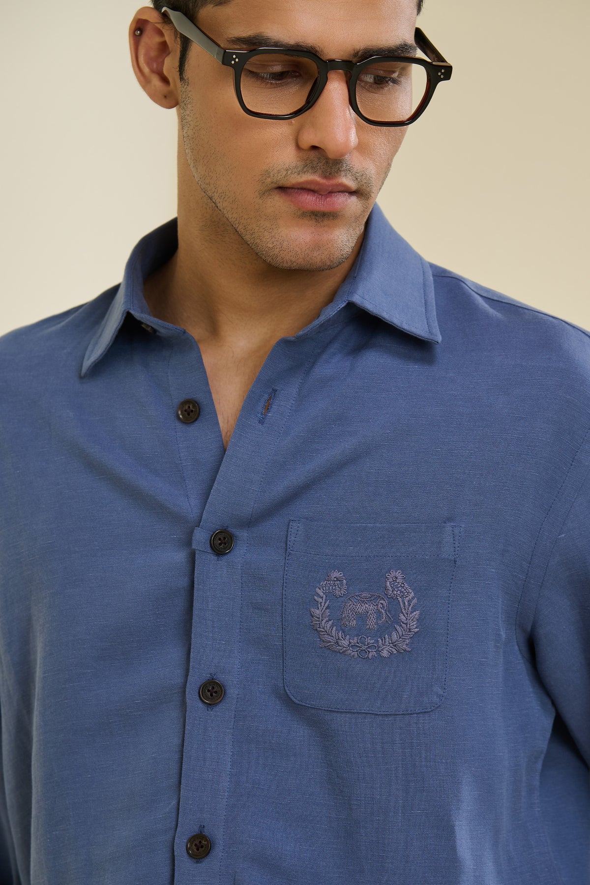 Denim Blue Linen Shirt