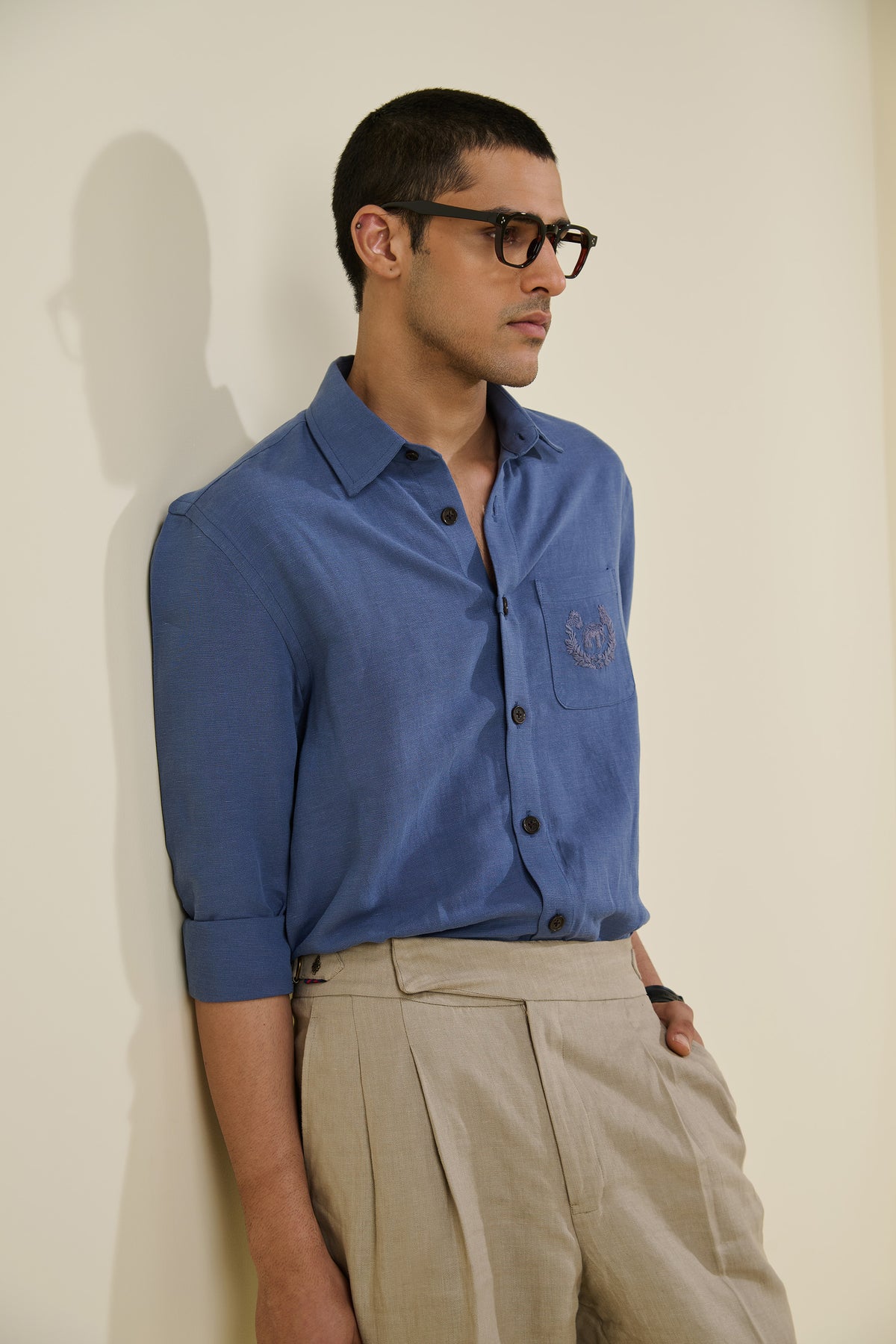 Denim Blue Linen Shirt