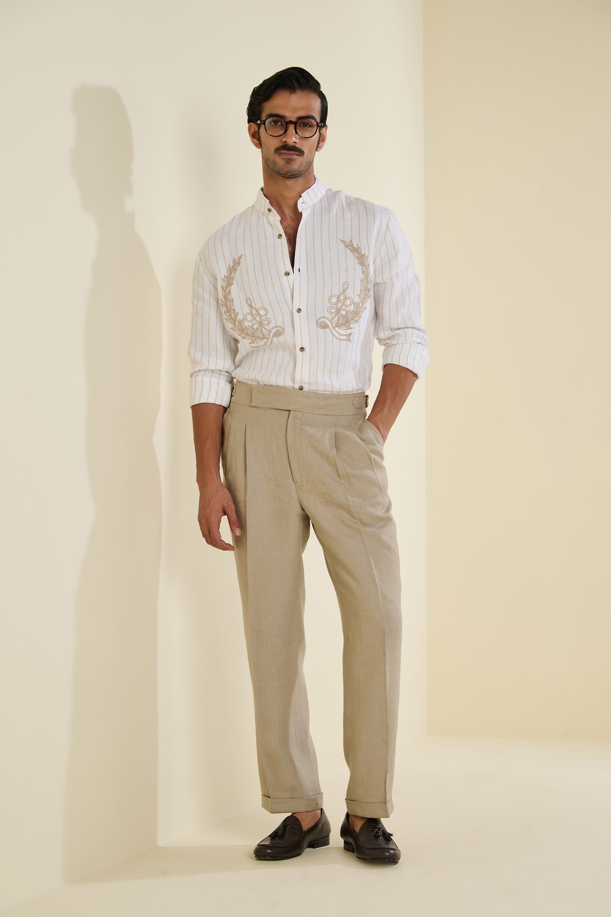 Striped Linen Knoted Shirt