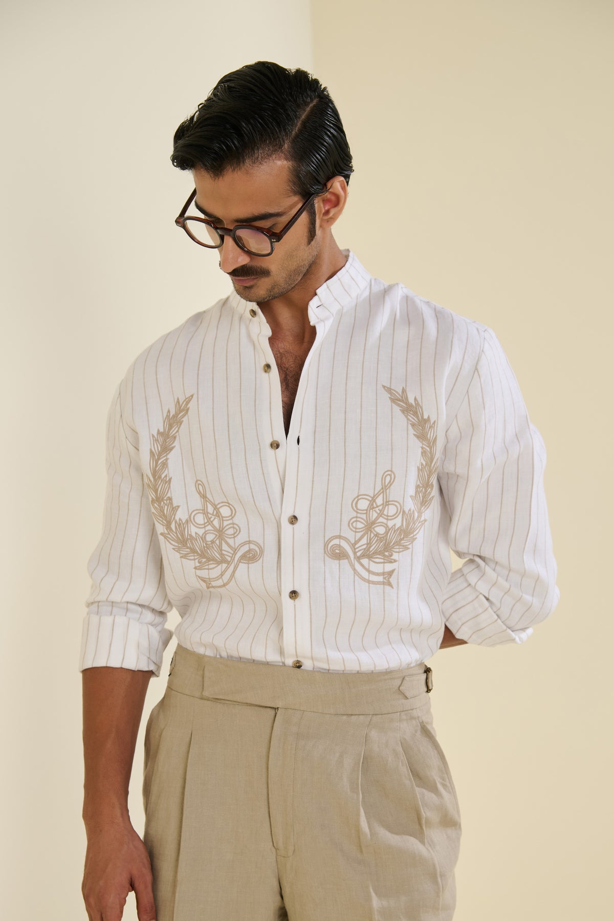 Striped Linen Knoted Shirt