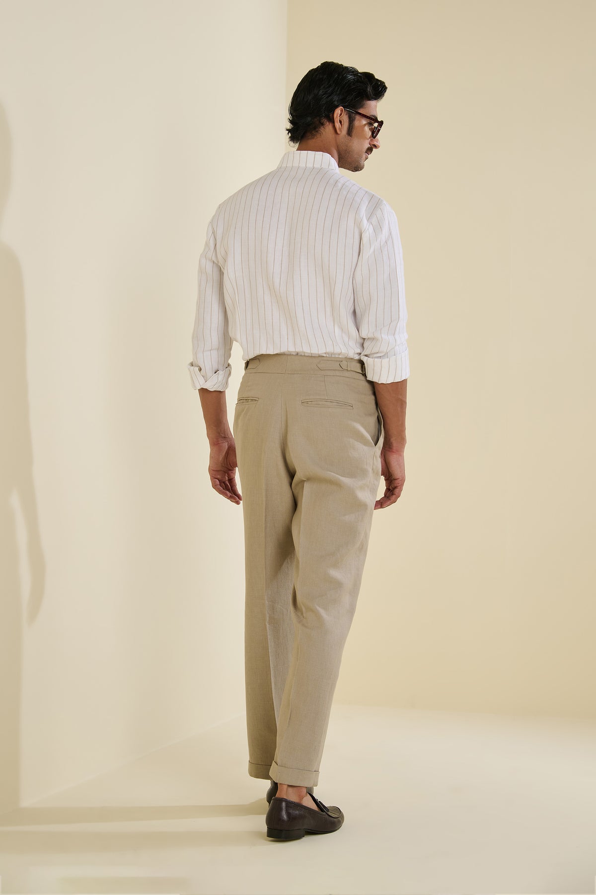Striped Linen Knoted Shirt
