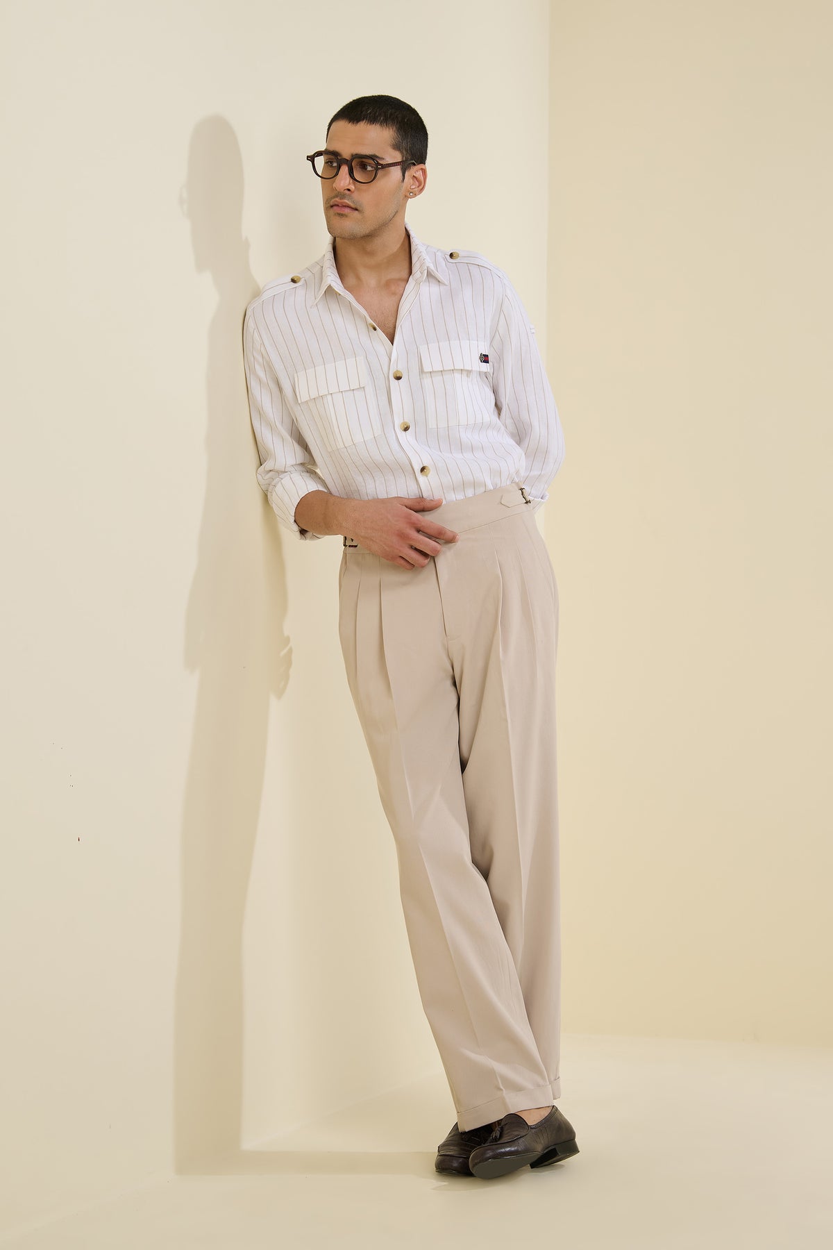 Off White Striped Utility Shirt