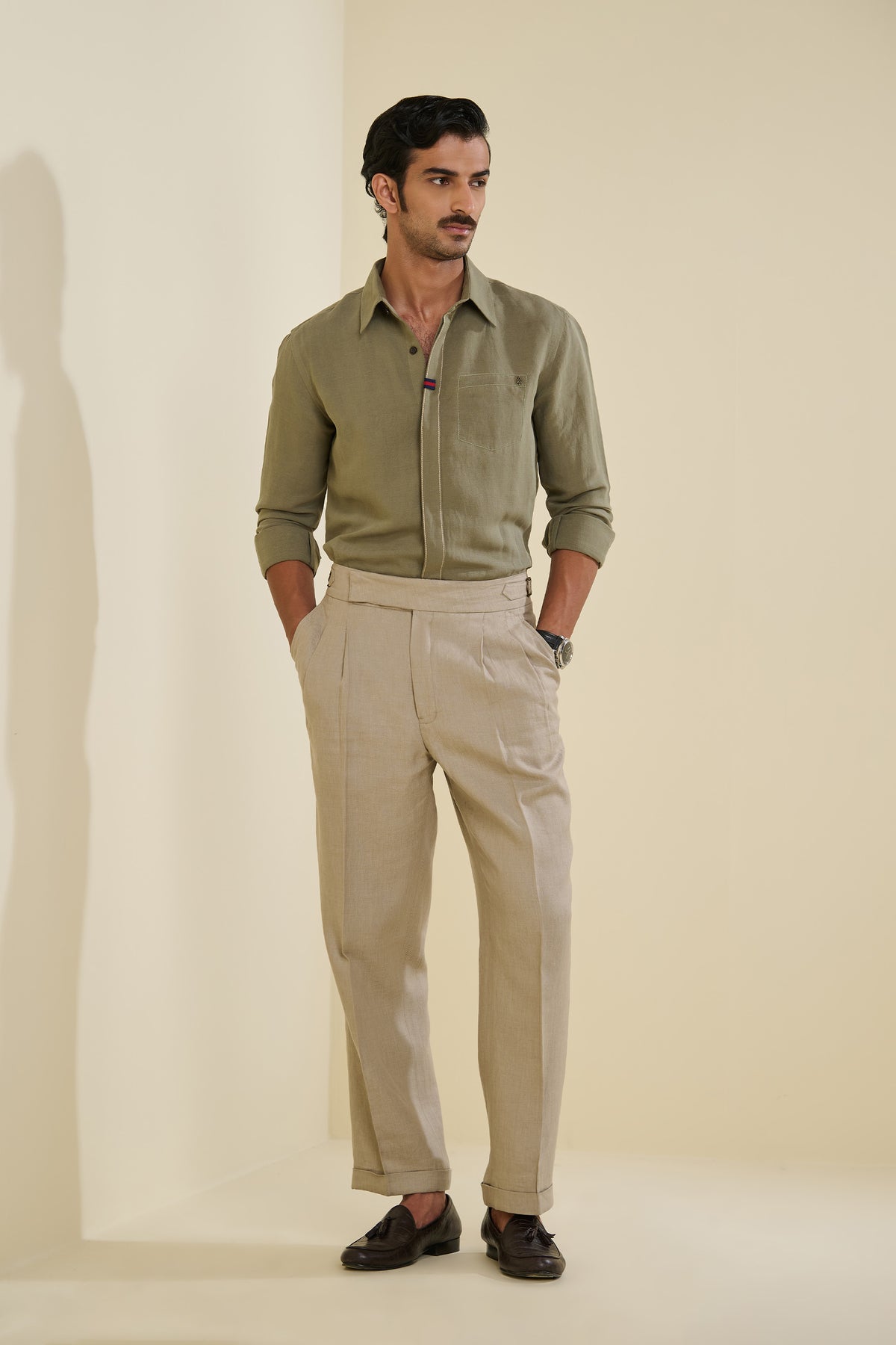 Sage Thread Detailed Shirt