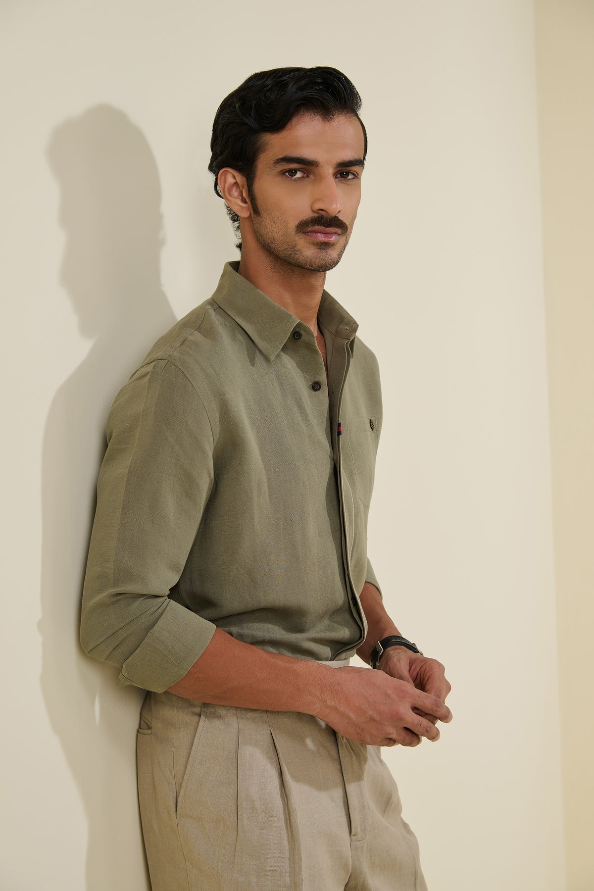 Sage Thread Detailed Shirt