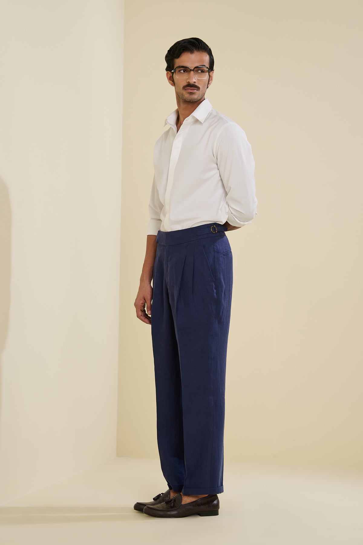 Navy Linen Trousers