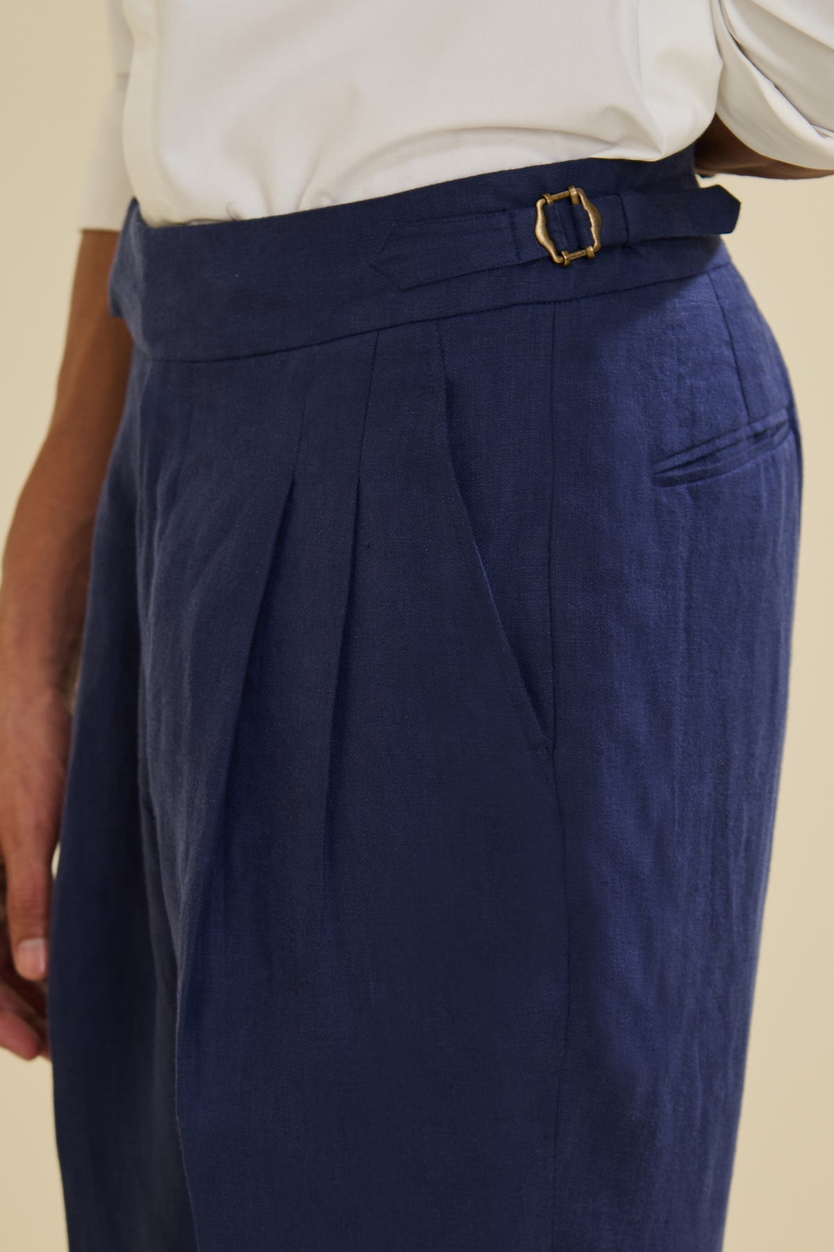 Navy Linen Trousers