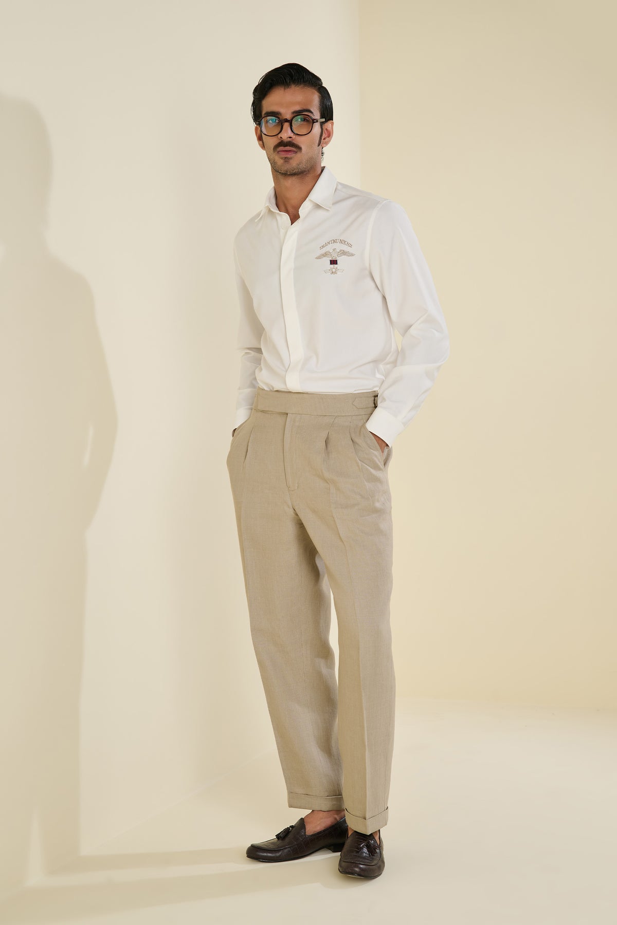 Beige Linen Trousers