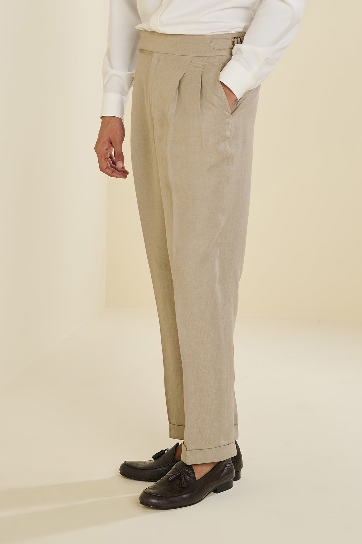 Beige Linen Trousers