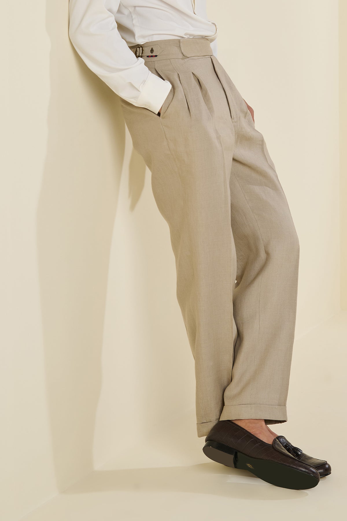 Beige Linen Trousers
