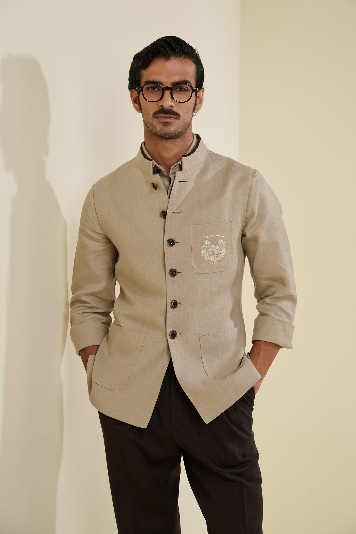 Beige Linen Waistcoat