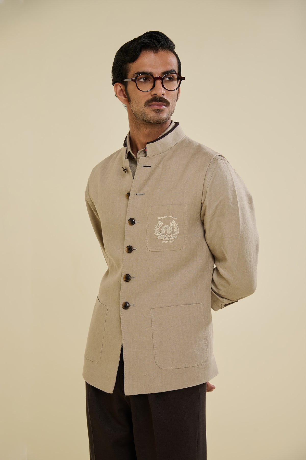 Beige Linen Waistcoat