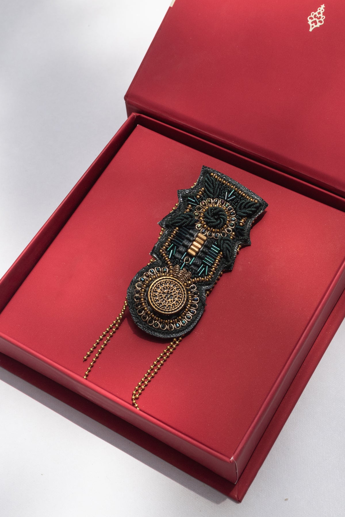 Emerald Embellished Brooch