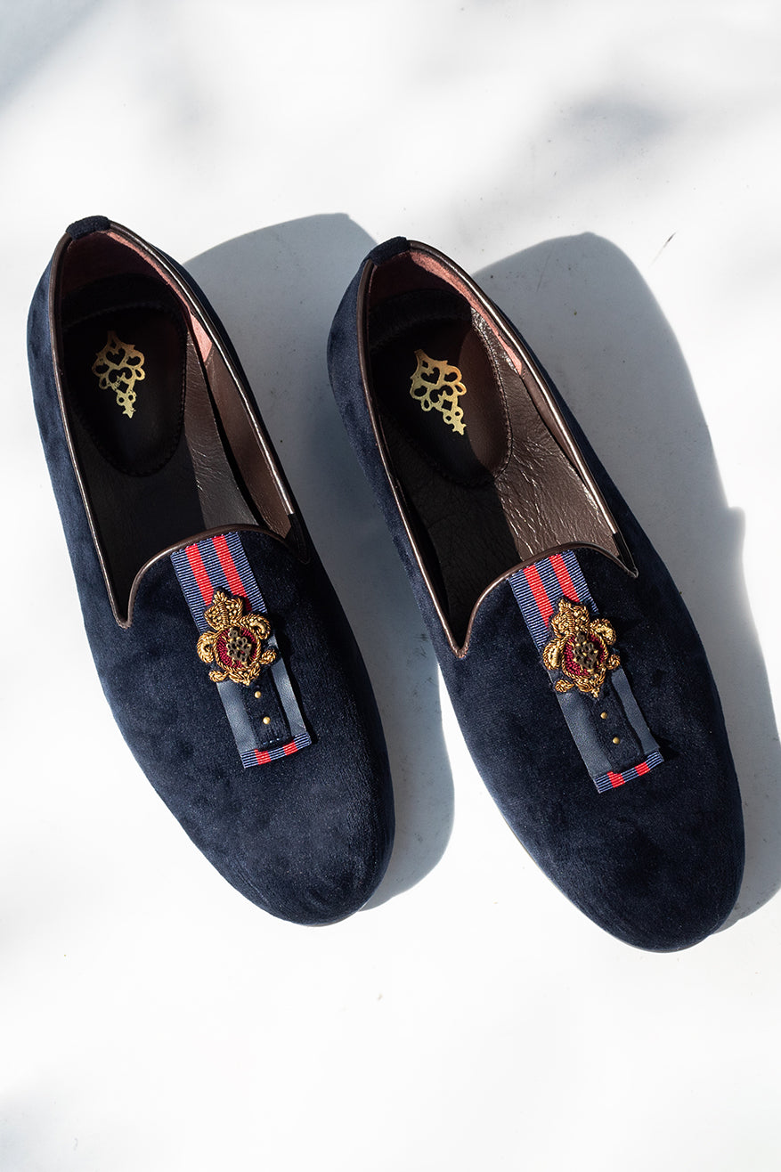 Navy Crested Espadrilles