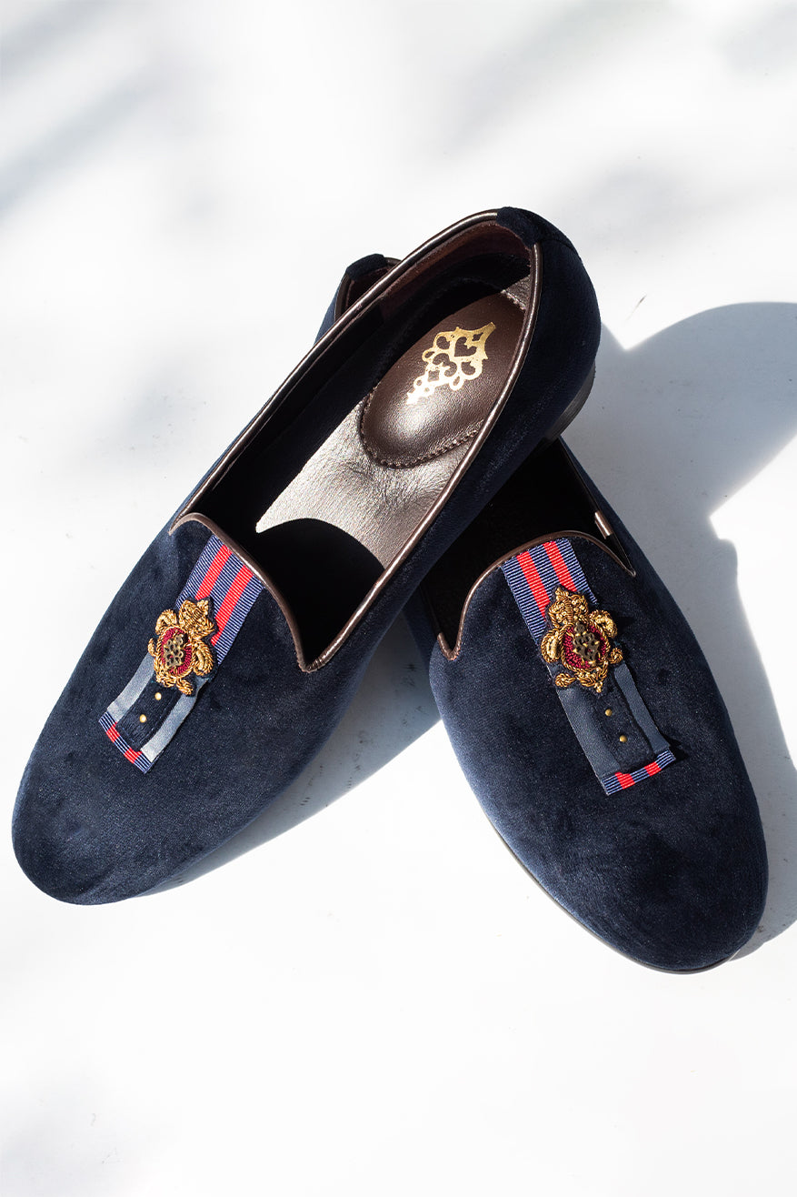 Navy Crested Espadrilles