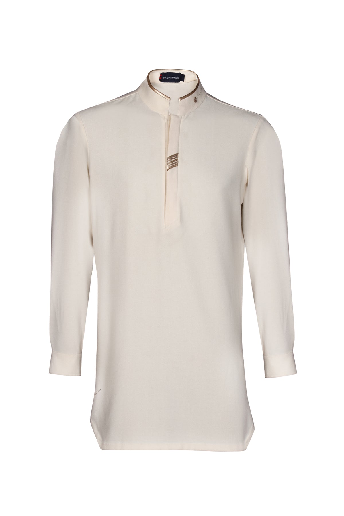 Off-White Kurta with Gold Detail