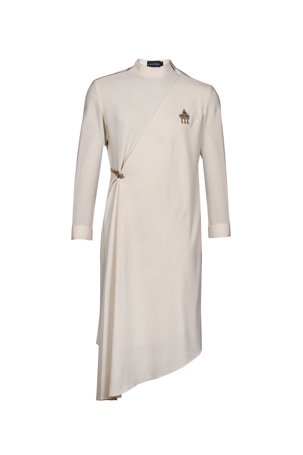Off-White Side Drape Kurta