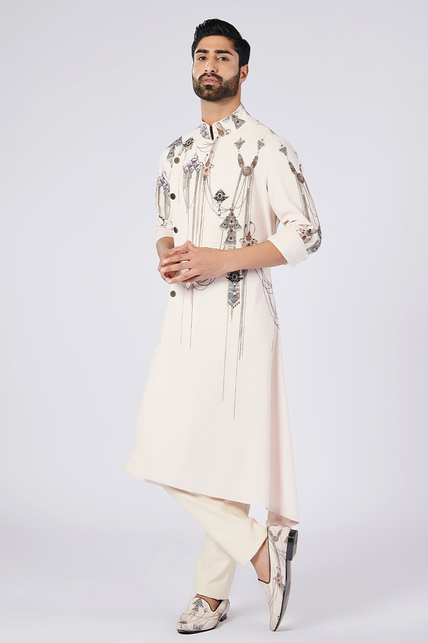 Minimalistic Printed Asymmetric Kurta