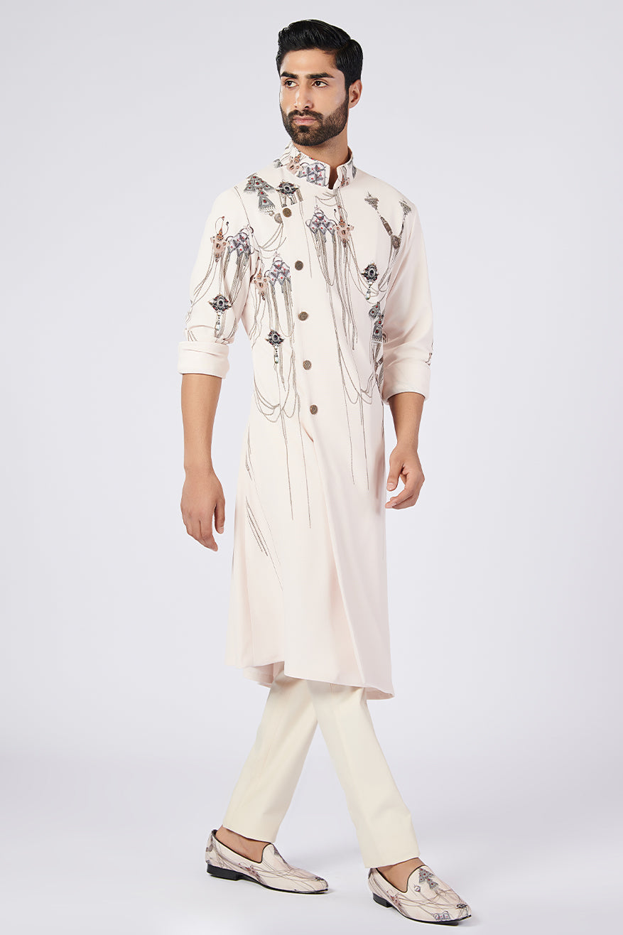 Minimalistic Printed Asymmetric Kurta