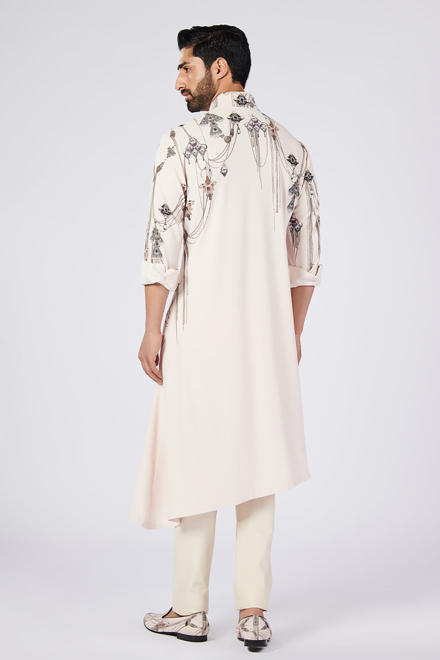 Minimalistic Printed Asymmetric Kurta