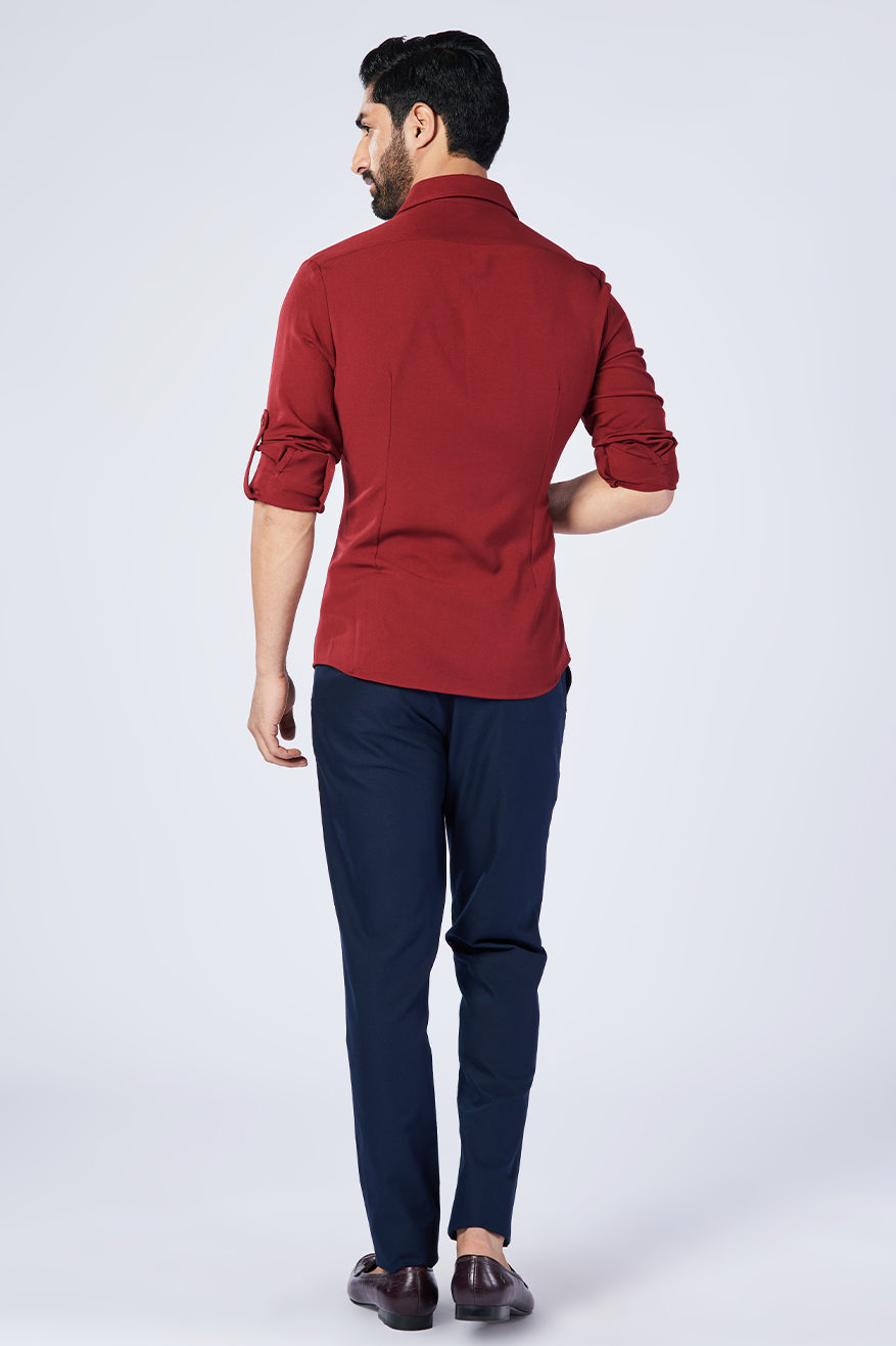 Cherry Shirt with Embroidered Crest