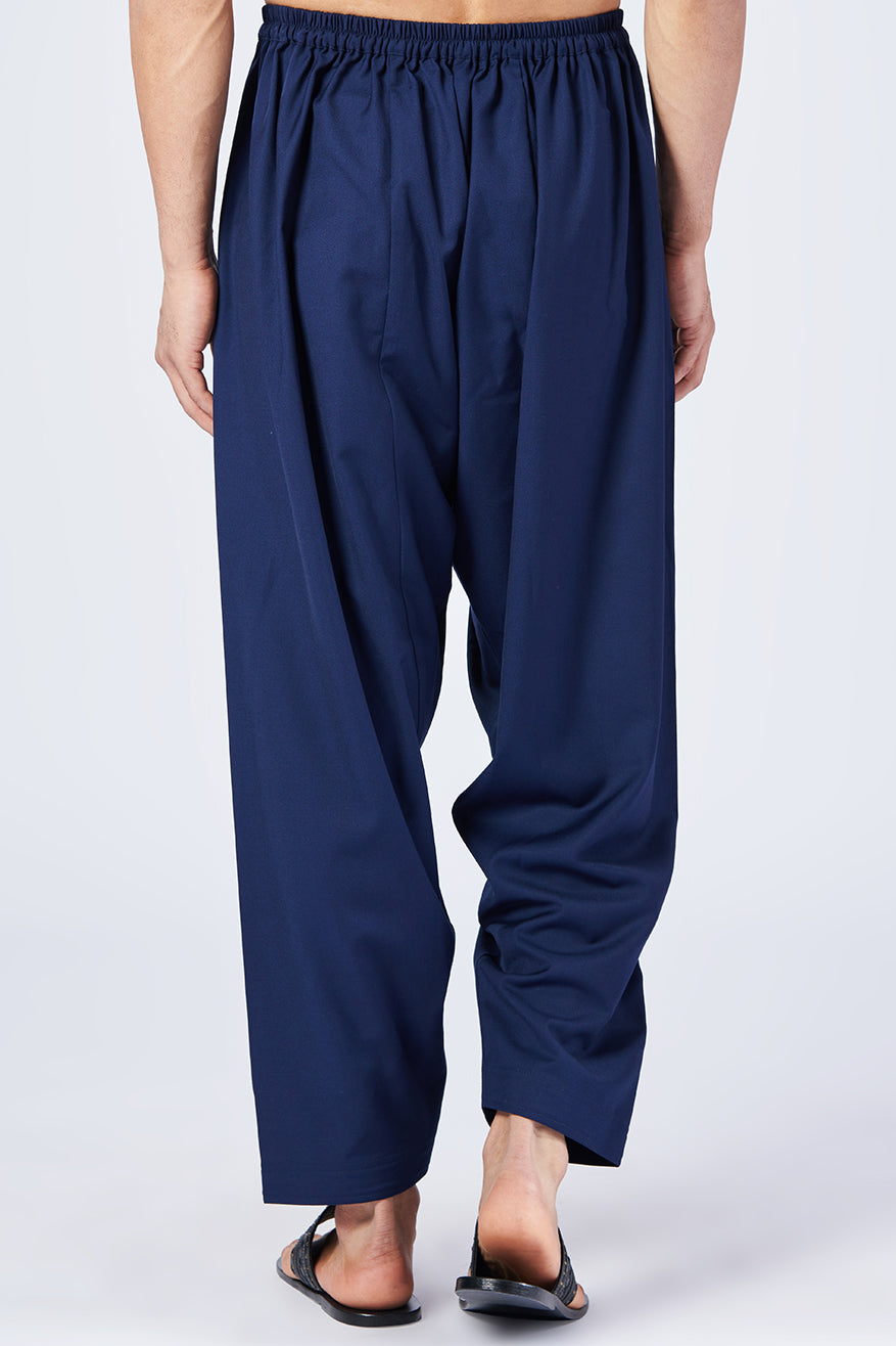 Navy Pleated Pants