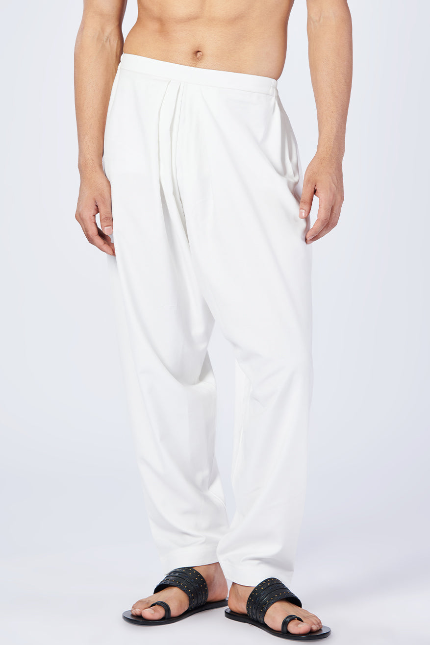 Off White Pleated Pants