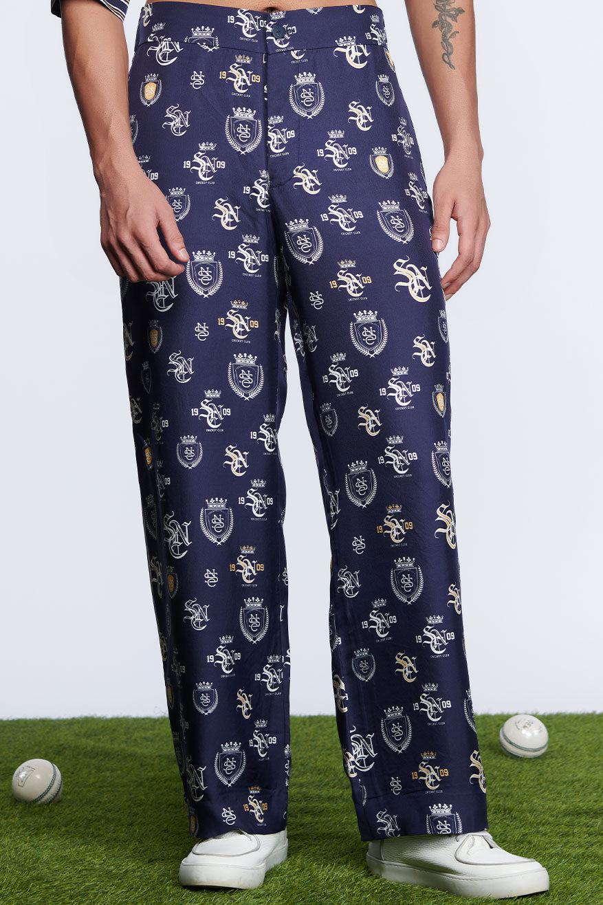SNCC Navy Twill Silk Trousers