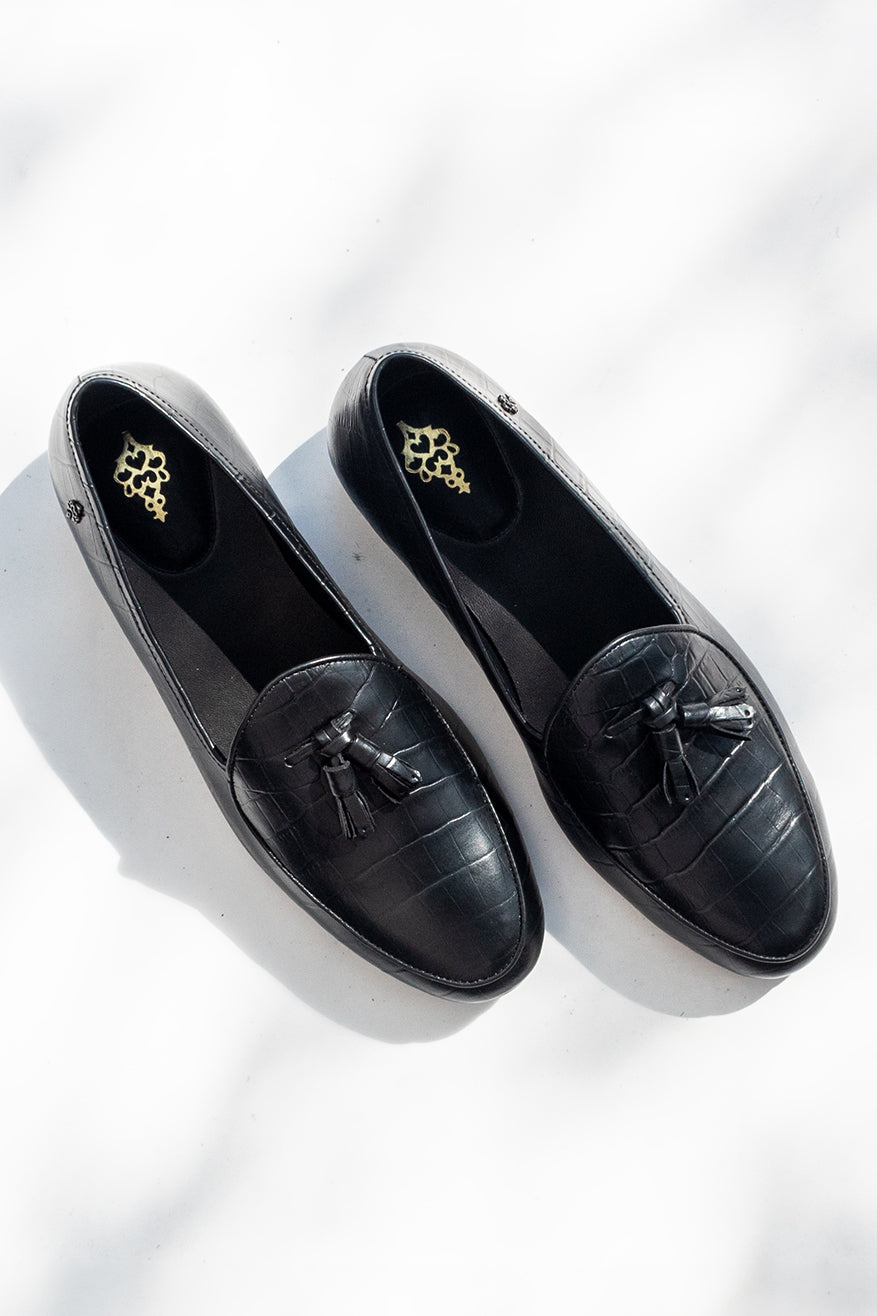 Croco Texture Leather Shoes