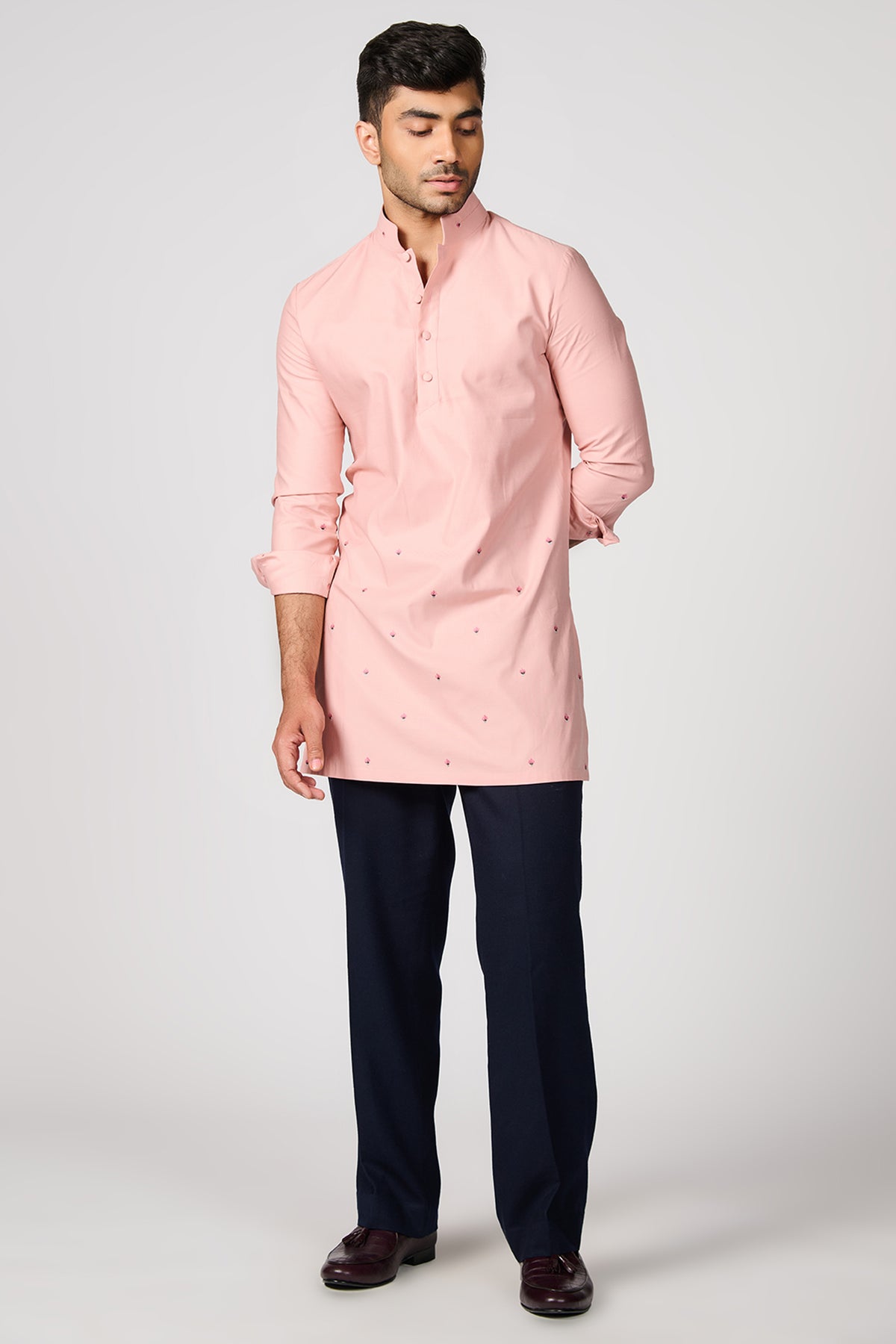 Pink Embroidered Kurta