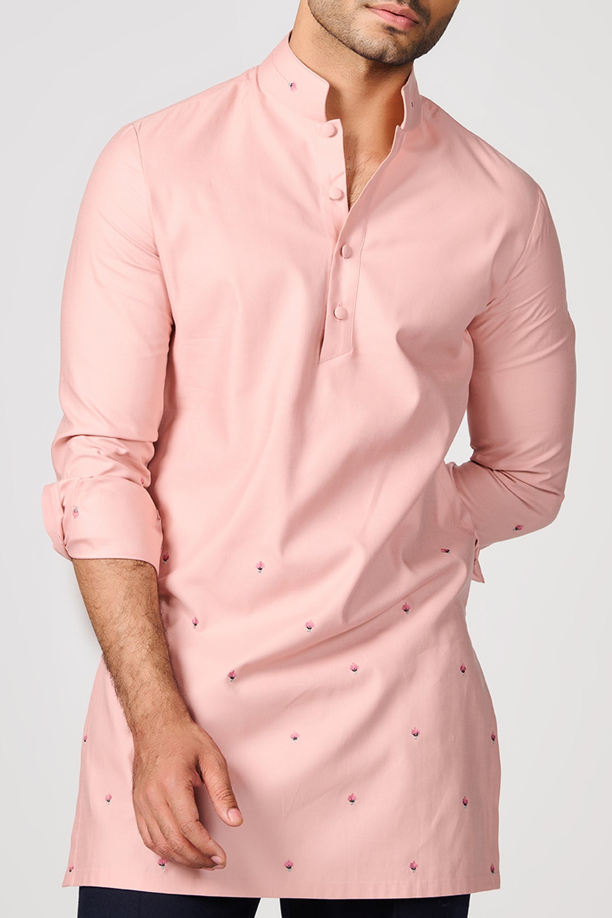Pink Embroidered Kurta