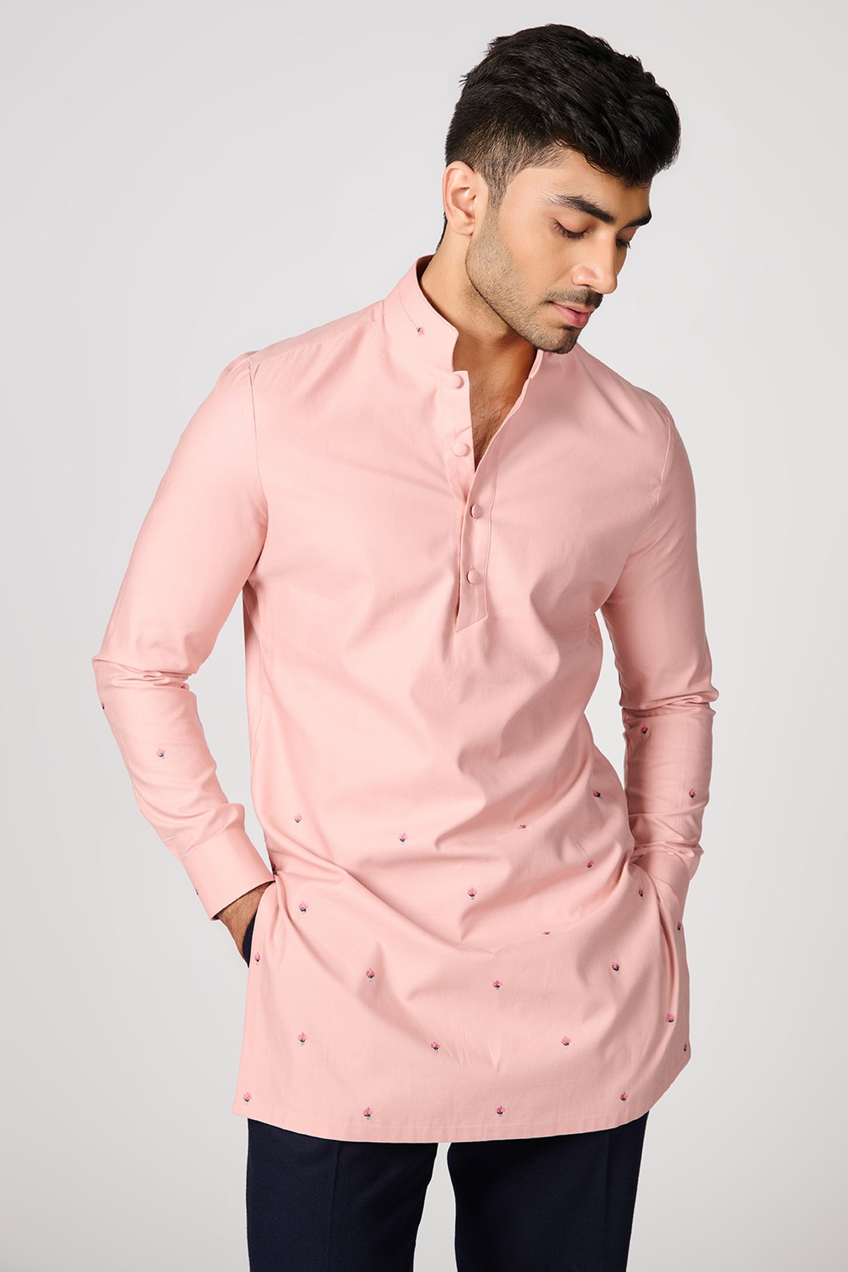 Pink Embroidered Kurta